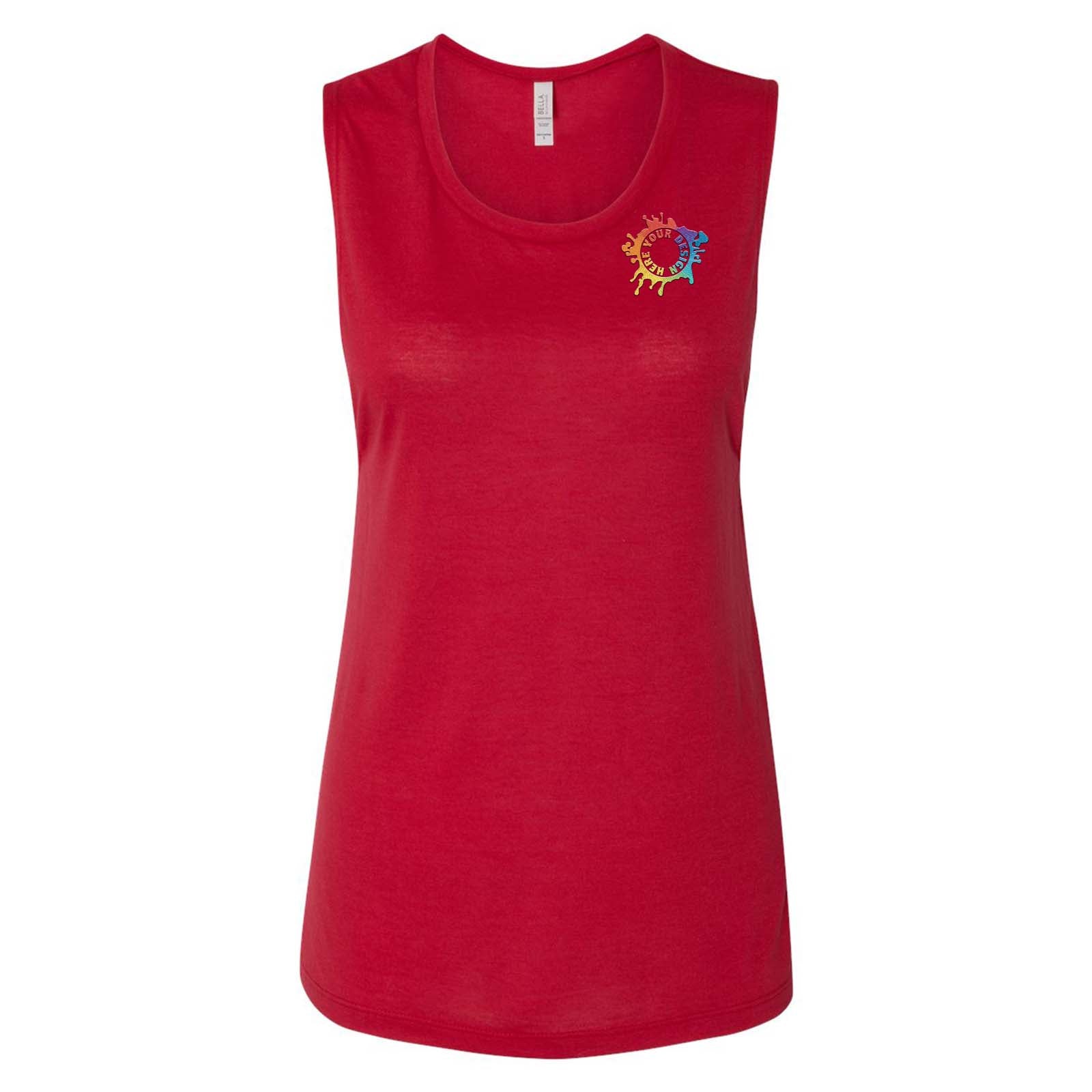 Bella + Canvas Women's Flowy Scoop Muscle Tank Top Embroidery - Mato & Hash