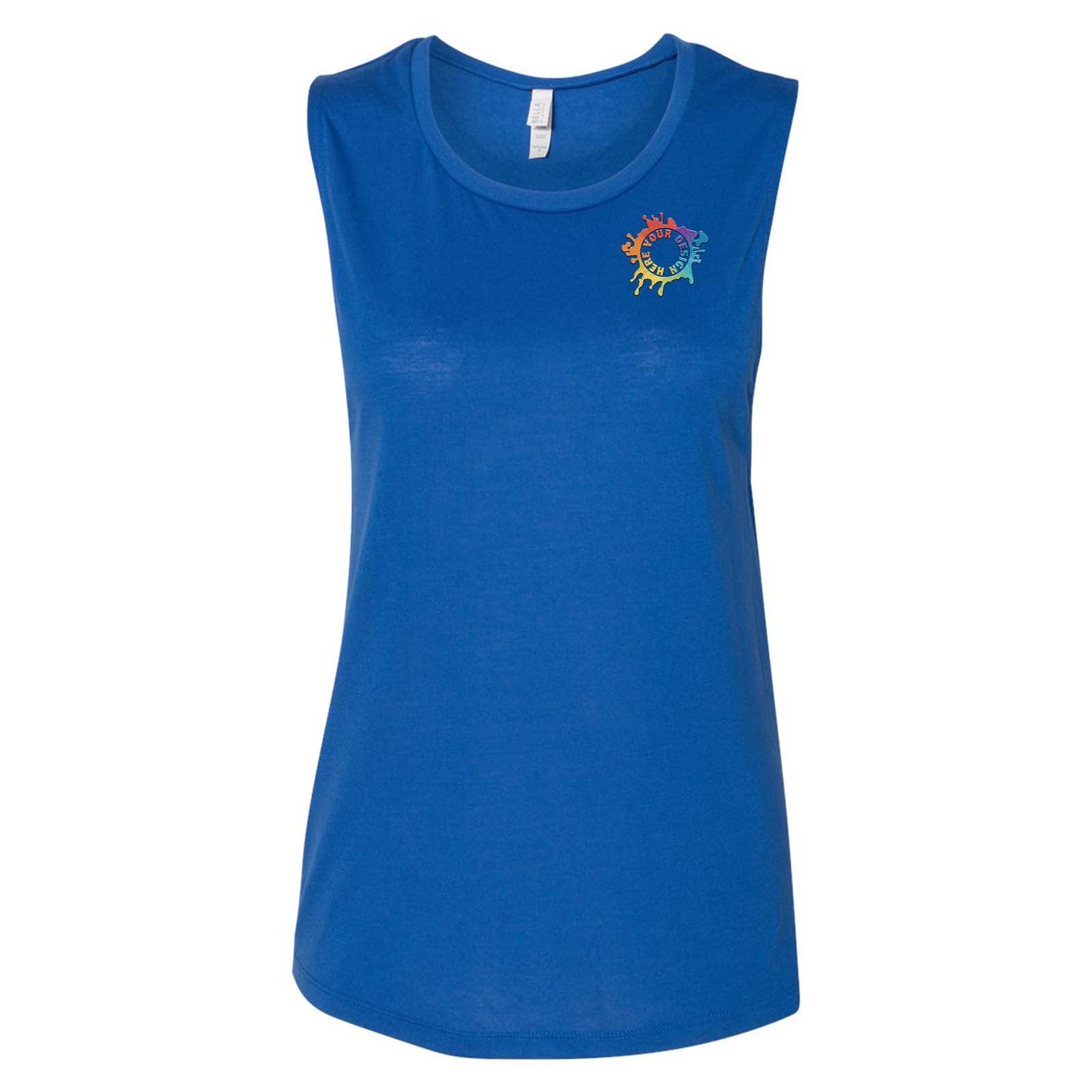 Bella + Canvas Women's Flowy Scoop Muscle Tank Top Embroidery - Mato & Hash