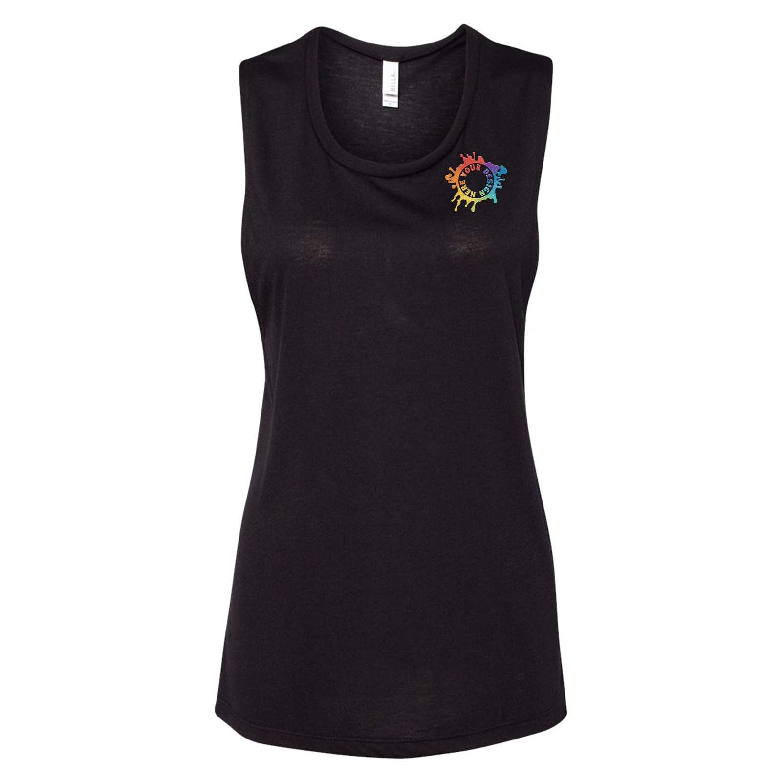 Bella + Canvas Women's Flowy Scoop Muscle Tank Top Embroidery - Mato & Hash