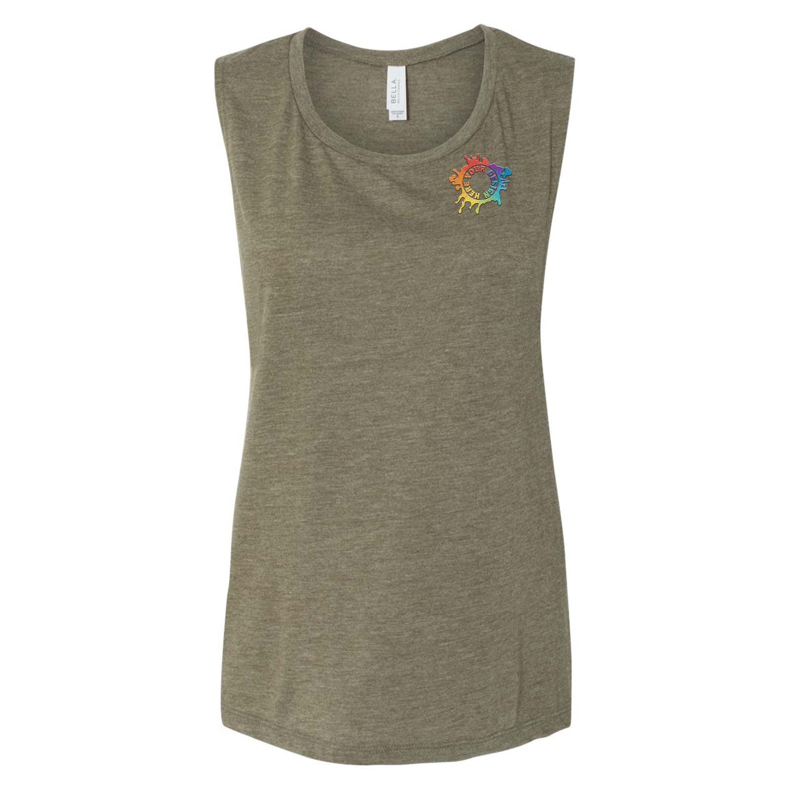 Bella + Canvas Women's Flowy Scoop Muscle Tank Top Embroidery - Mato & Hash