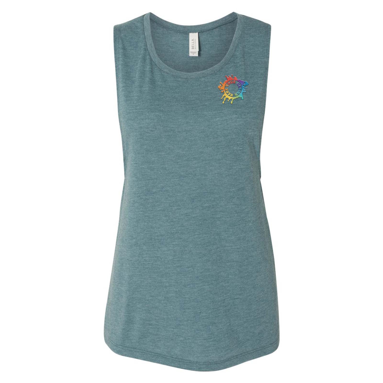 Bella + Canvas Women's Flowy Scoop Muscle Tank Top Embroidery - Mato & Hash