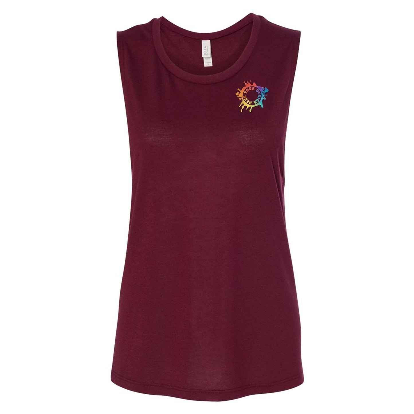 Bella + Canvas Women's Flowy Scoop Muscle Tank Top Embroidery - Mato & Hash