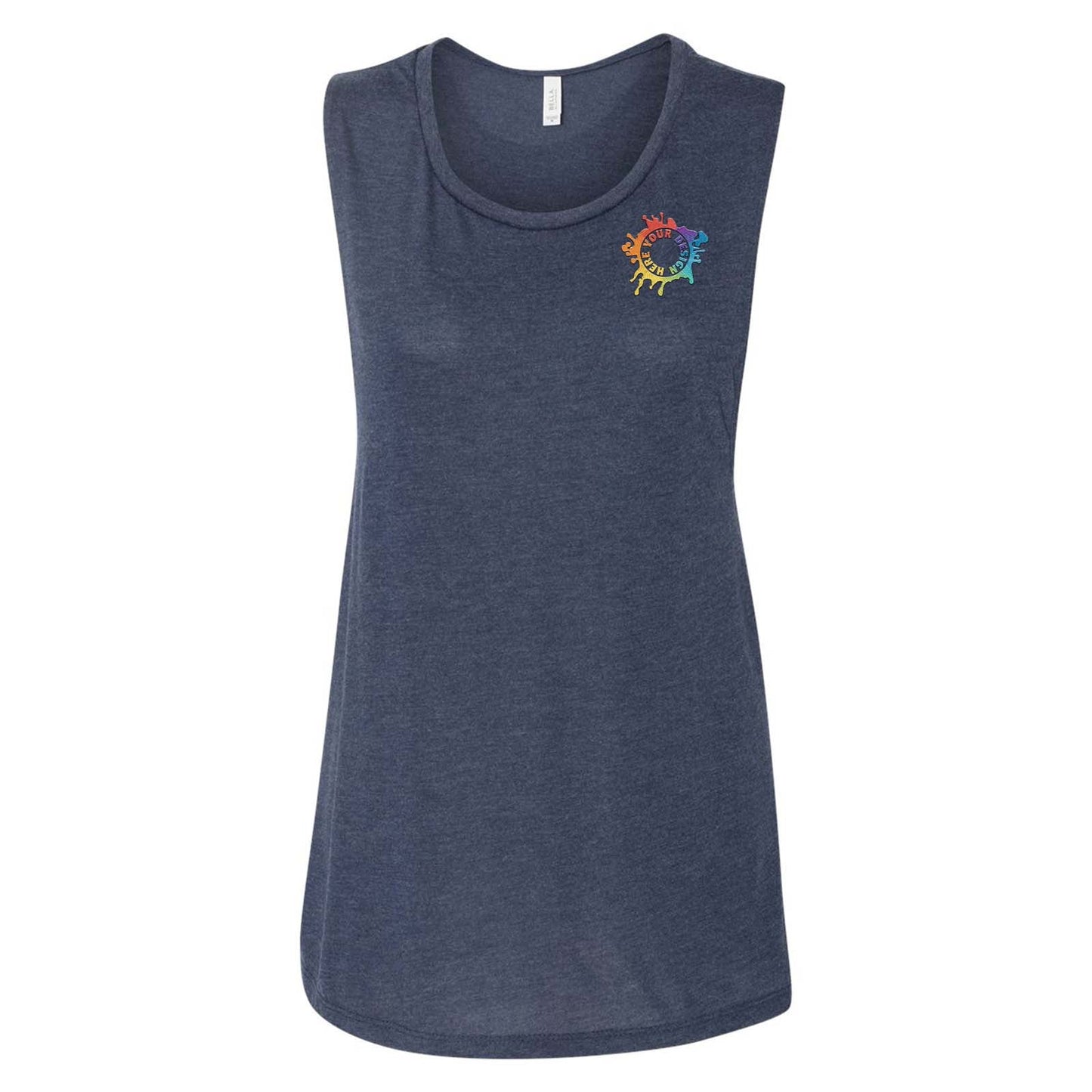 Bella + Canvas Women's Flowy Scoop Muscle Tank Top Embroidery - Mato & Hash