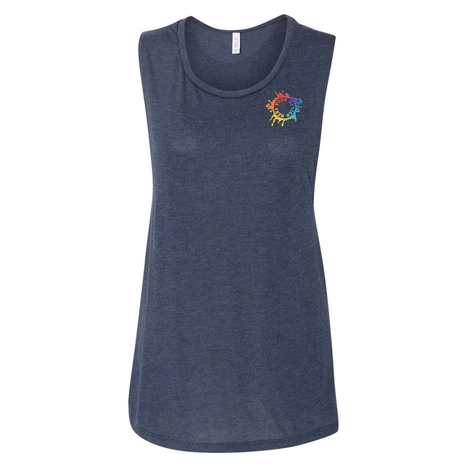 Bella + Canvas Women's Flowy Scoop Muscle Tank Top Embroidery - Mato & Hash