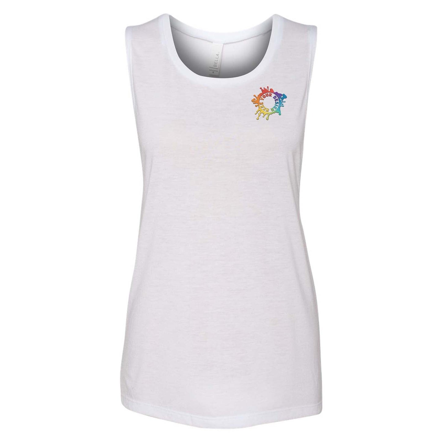 Bella + Canvas Women's Flowy Scoop Muscle Tank Top Embroidery - Mato & Hash