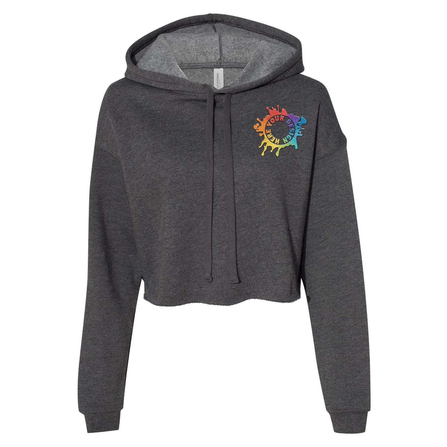 Bella + Canvas Women's Sponge Fleece Cropped Fleece Hoodie Embroidery - Mato & Hash