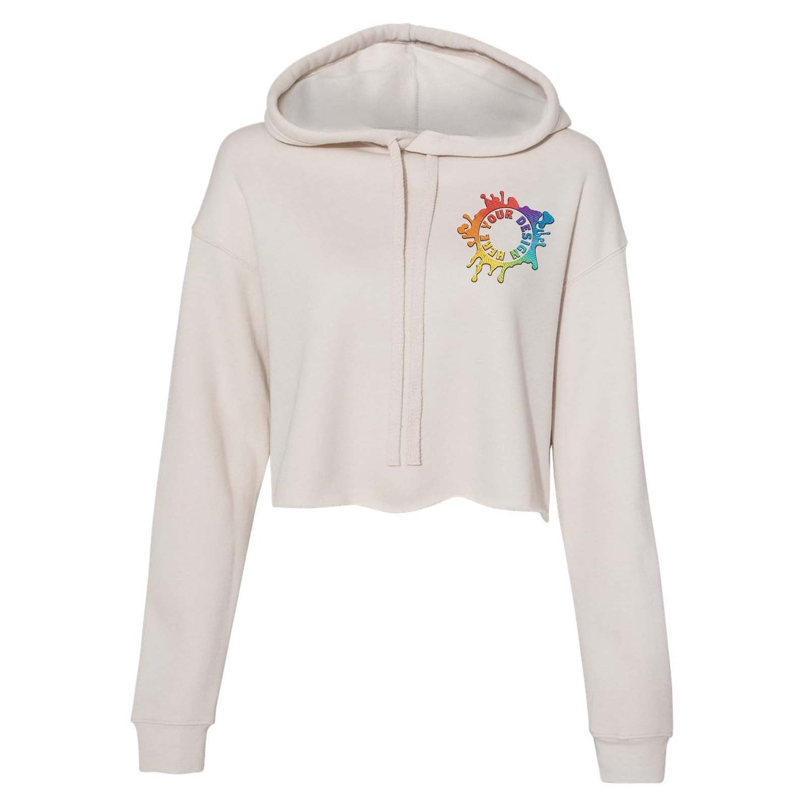 Bella + Canvas Women's Sponge Fleece Cropped Fleece Hoodie Embroidery - Mato & Hash