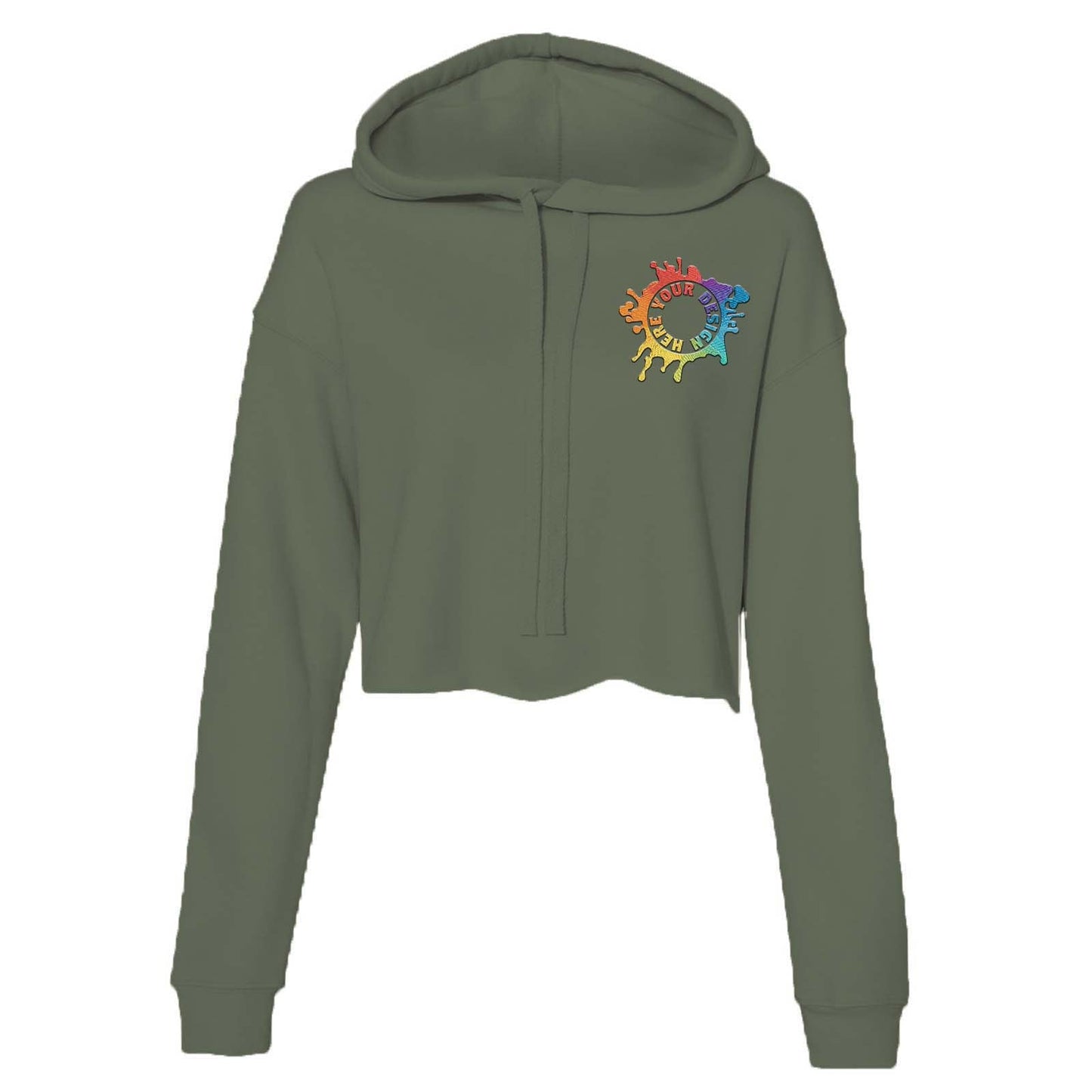 Bella + Canvas Women's Sponge Fleece Cropped Fleece Hoodie Embroidery - Mato & Hash
