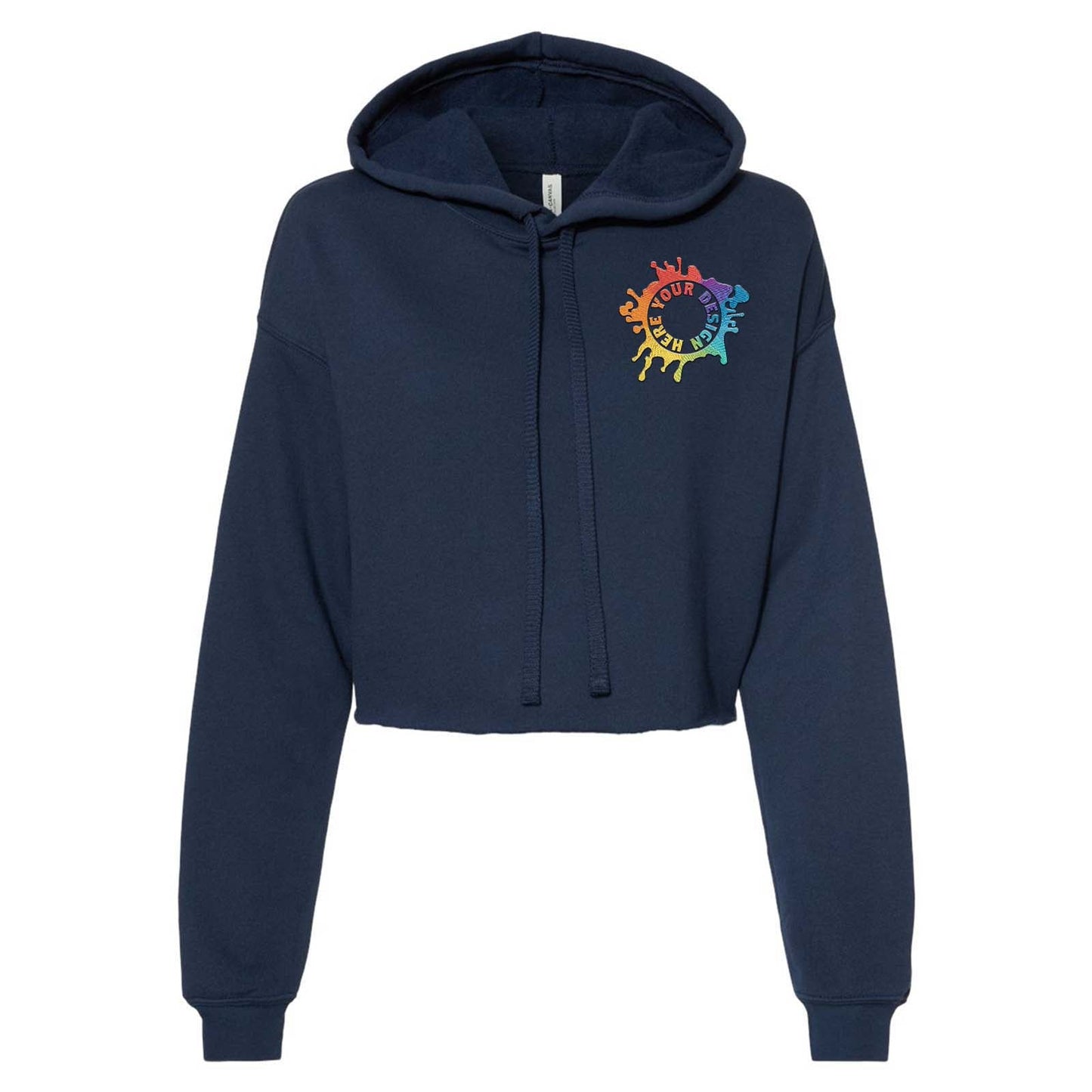 Bella + Canvas Women's Sponge Fleece Cropped Fleece Hoodie Embroidery - Mato & Hash