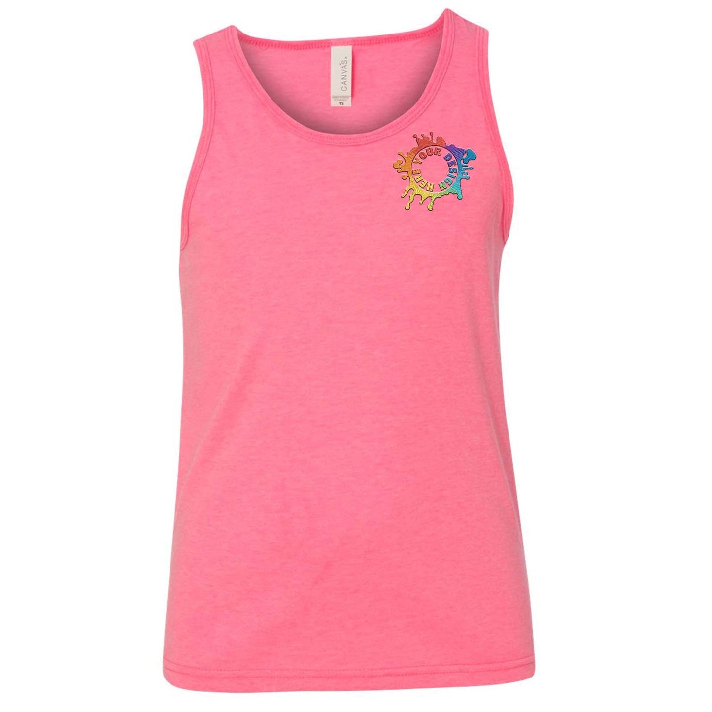 Bella + Canvas Youth Unisex 100% Cotton Jersey Tank Top Embroidery - Mato & Hash