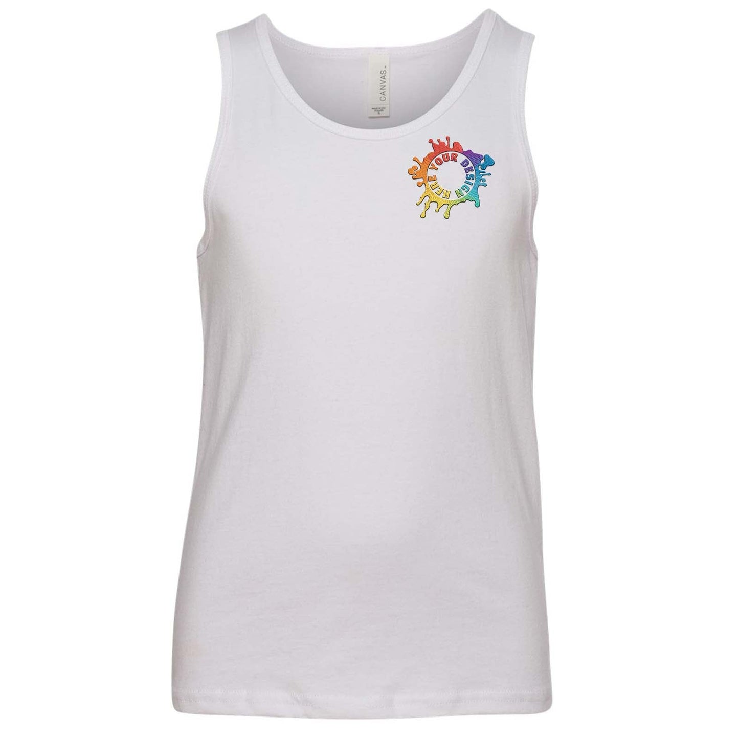 Bella + Canvas Youth Unisex 100% Cotton Jersey Tank Top Embroidery - Mato & Hash