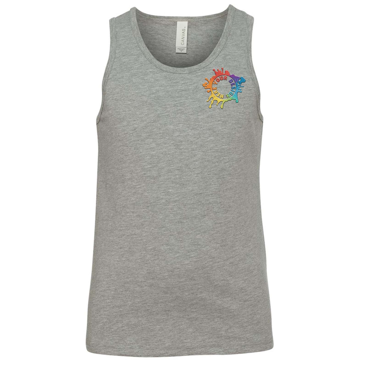 Bella + Canvas Youth Unisex 100% Cotton Jersey Tank Top Embroidery - Mato & Hash