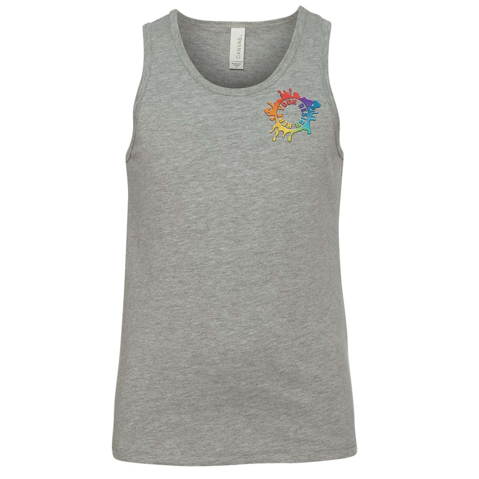 Bella + Canvas Youth Unisex 100% Cotton Jersey Tank Top Embroidery - Mato & Hash