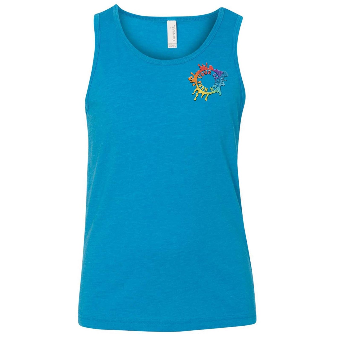 Bella + Canvas Youth Unisex 100% Cotton Jersey Tank Top Embroidery - Mato & Hash