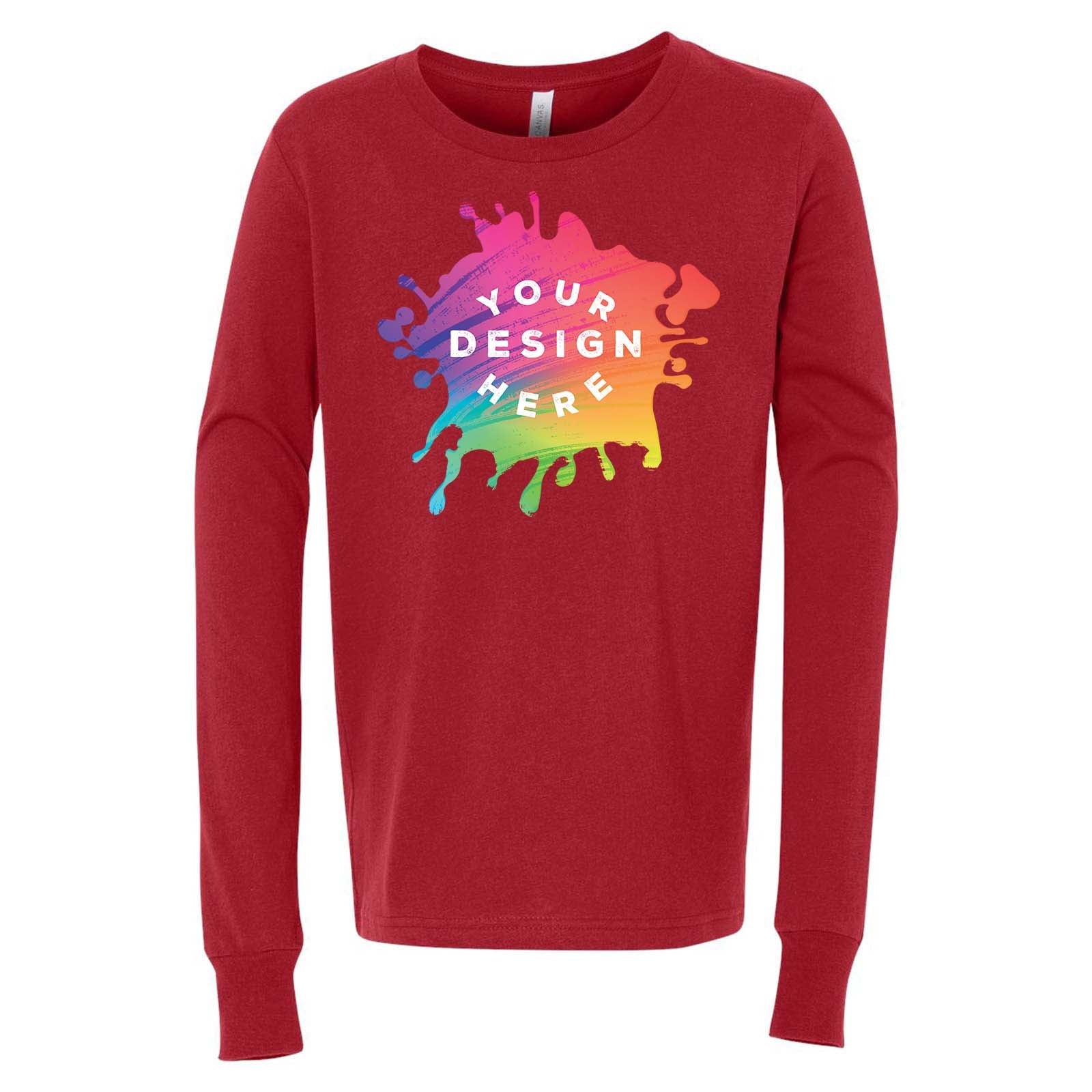 Bella + Canvas Youth Unisex 100% Cotton Long Sleeve T-Shirt - Mato & Hash