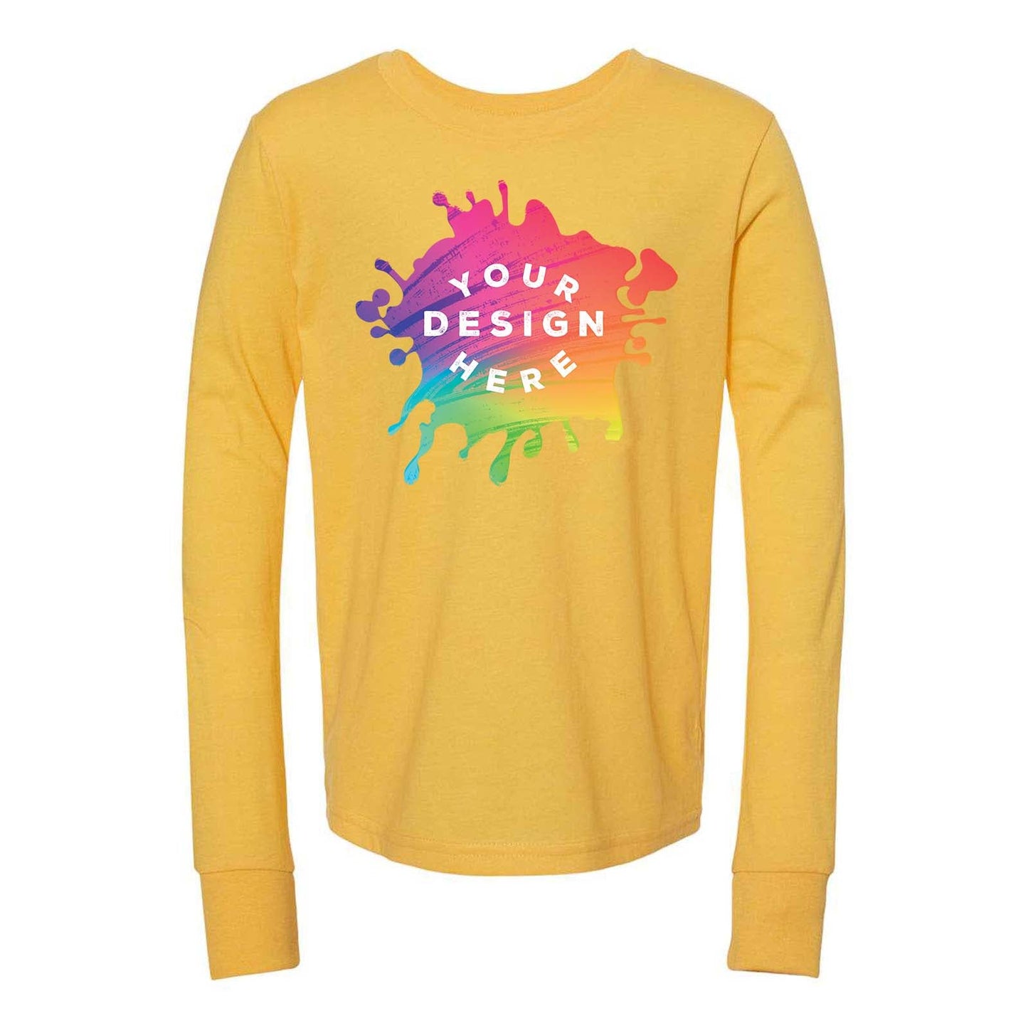 Bella + Canvas Youth Unisex 100% Cotton Long Sleeve T-Shirt - Mato & Hash