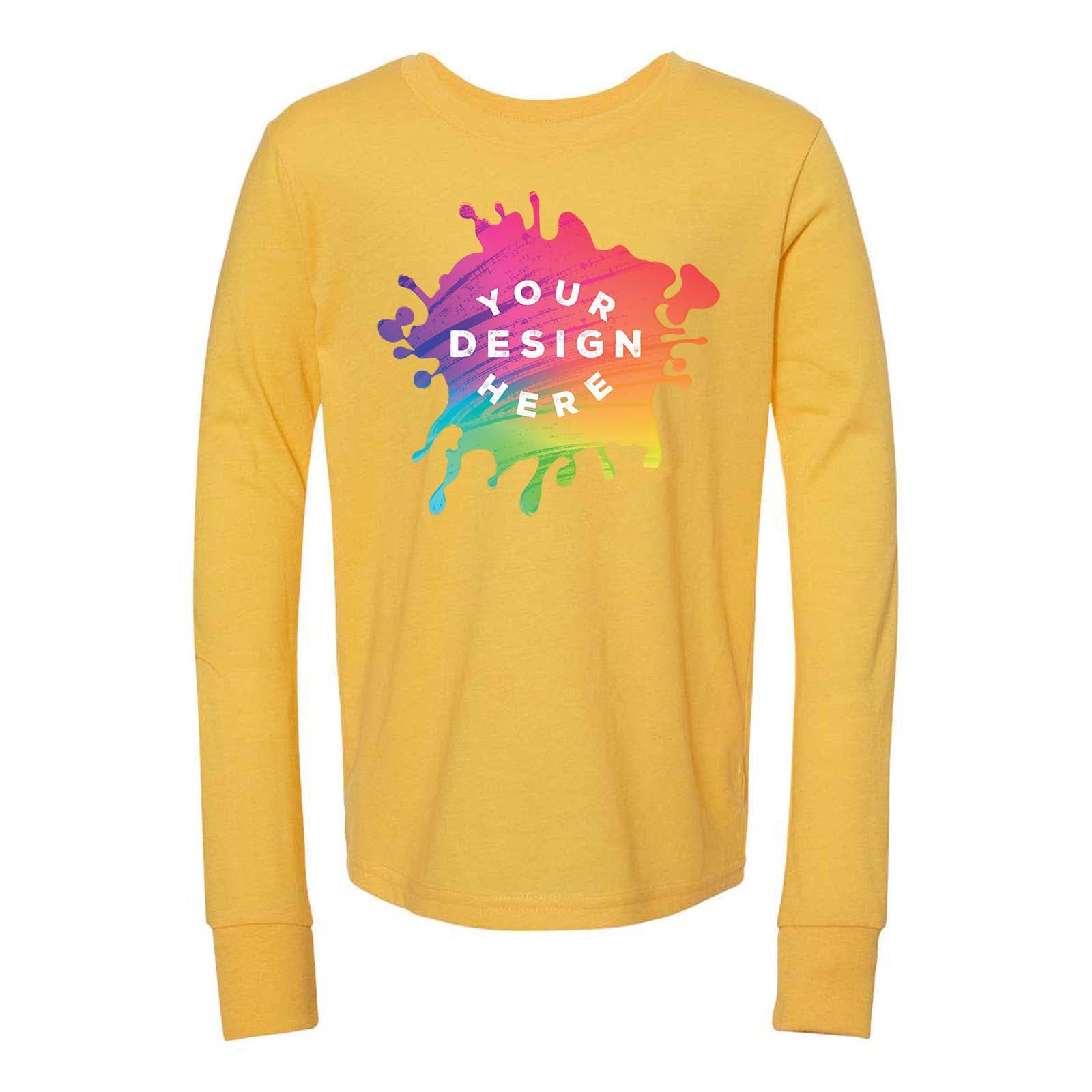 Bella + Canvas Youth Unisex 100% Cotton Long Sleeve T-Shirt - Mato & Hash