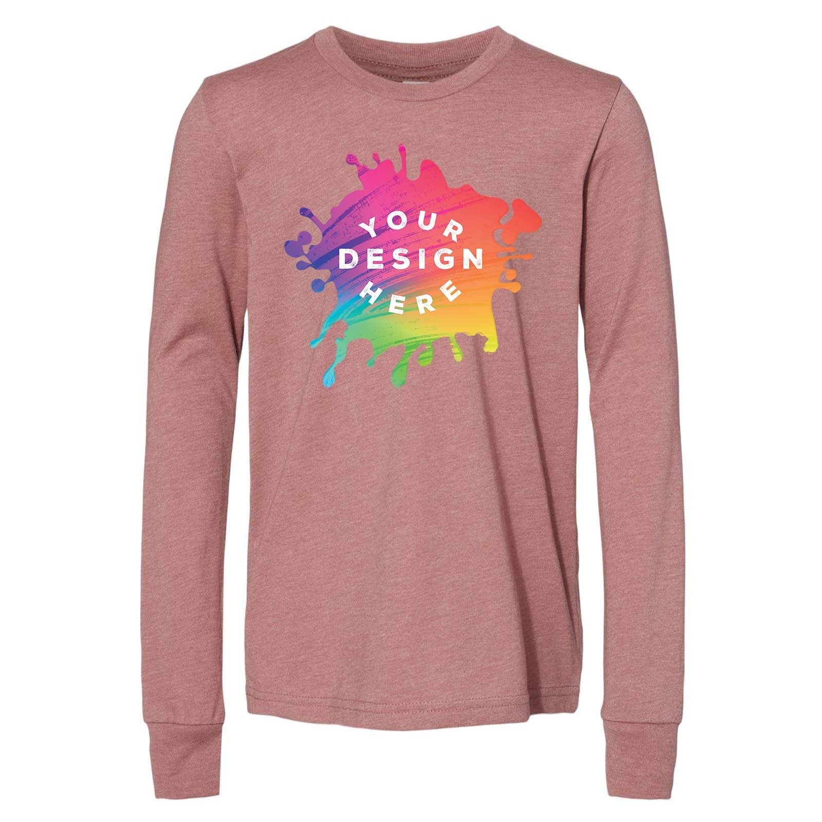 Bella + Canvas Youth Unisex 100% Cotton Long Sleeve T-Shirt - Mato & Hash