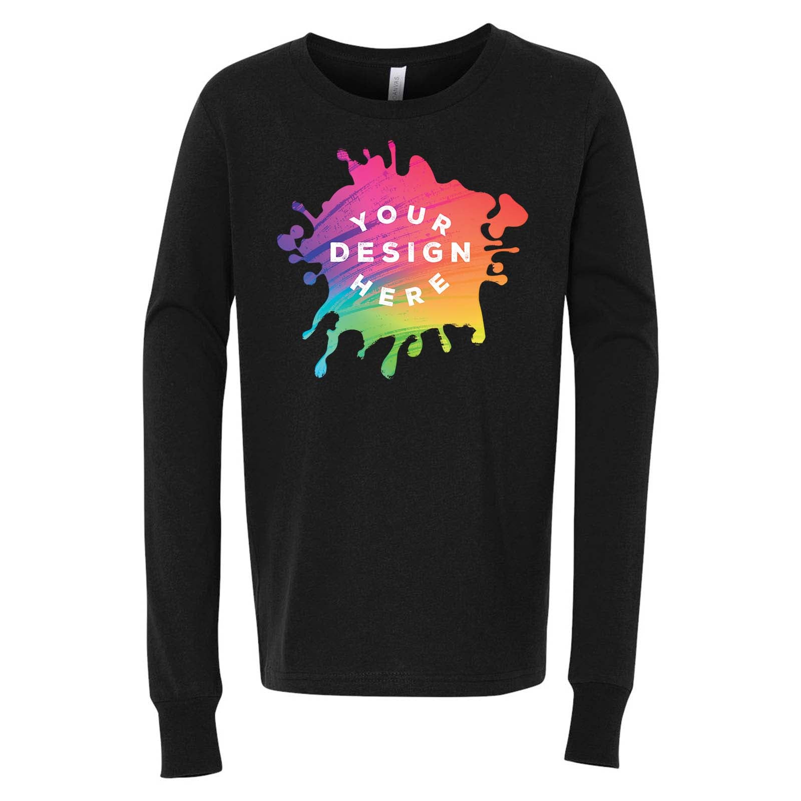 Bella + Canvas Youth Unisex 100% Cotton Long Sleeve T-Shirt - Mato & Hash