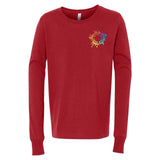 Bella + Canvas Youth Unisex 100% Cotton Long Sleeve T-Shirt Embroidery