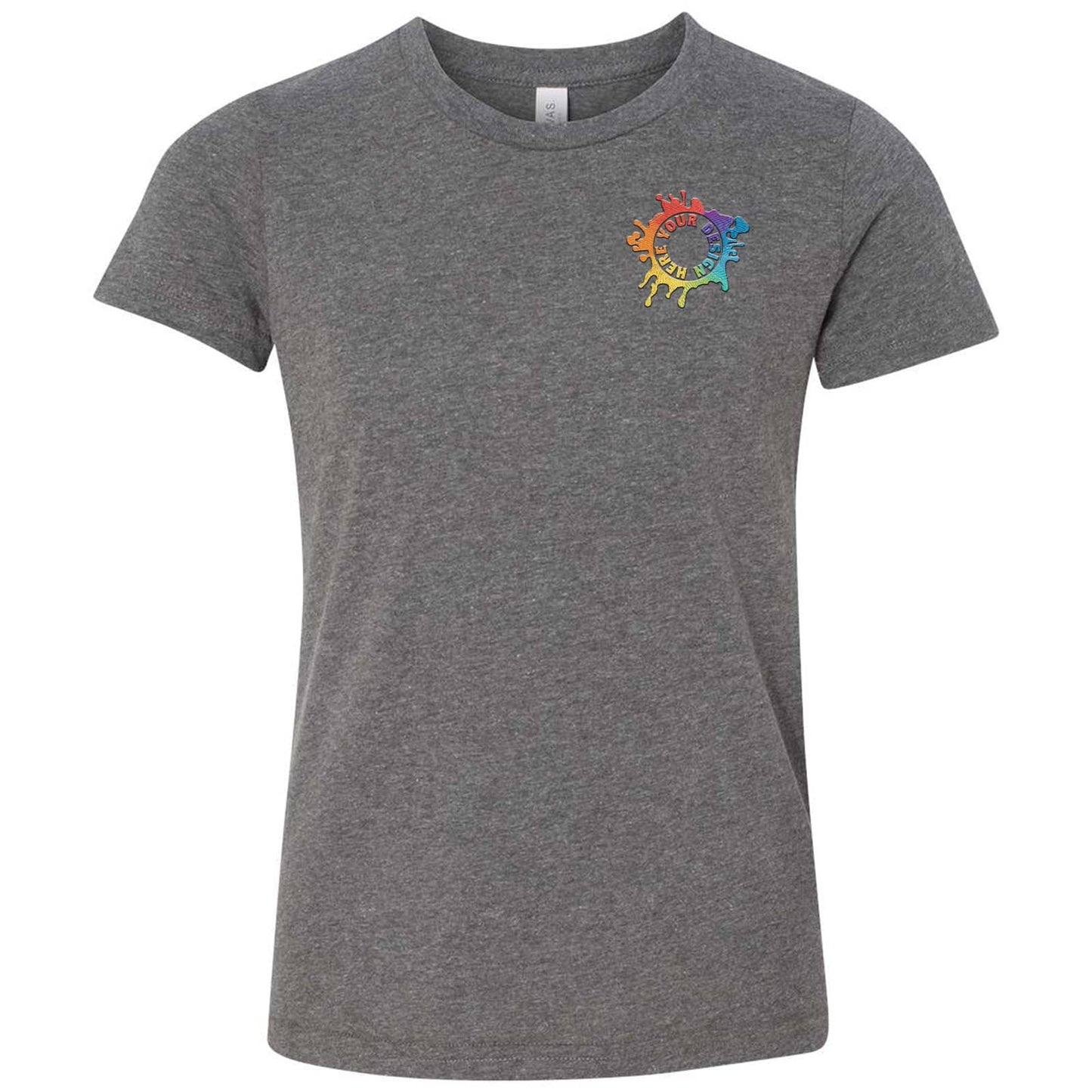 Bella + Canvas Youth Unisex Cotton/Polyester Blend T-Shirt Embroidery - Mato & Hash