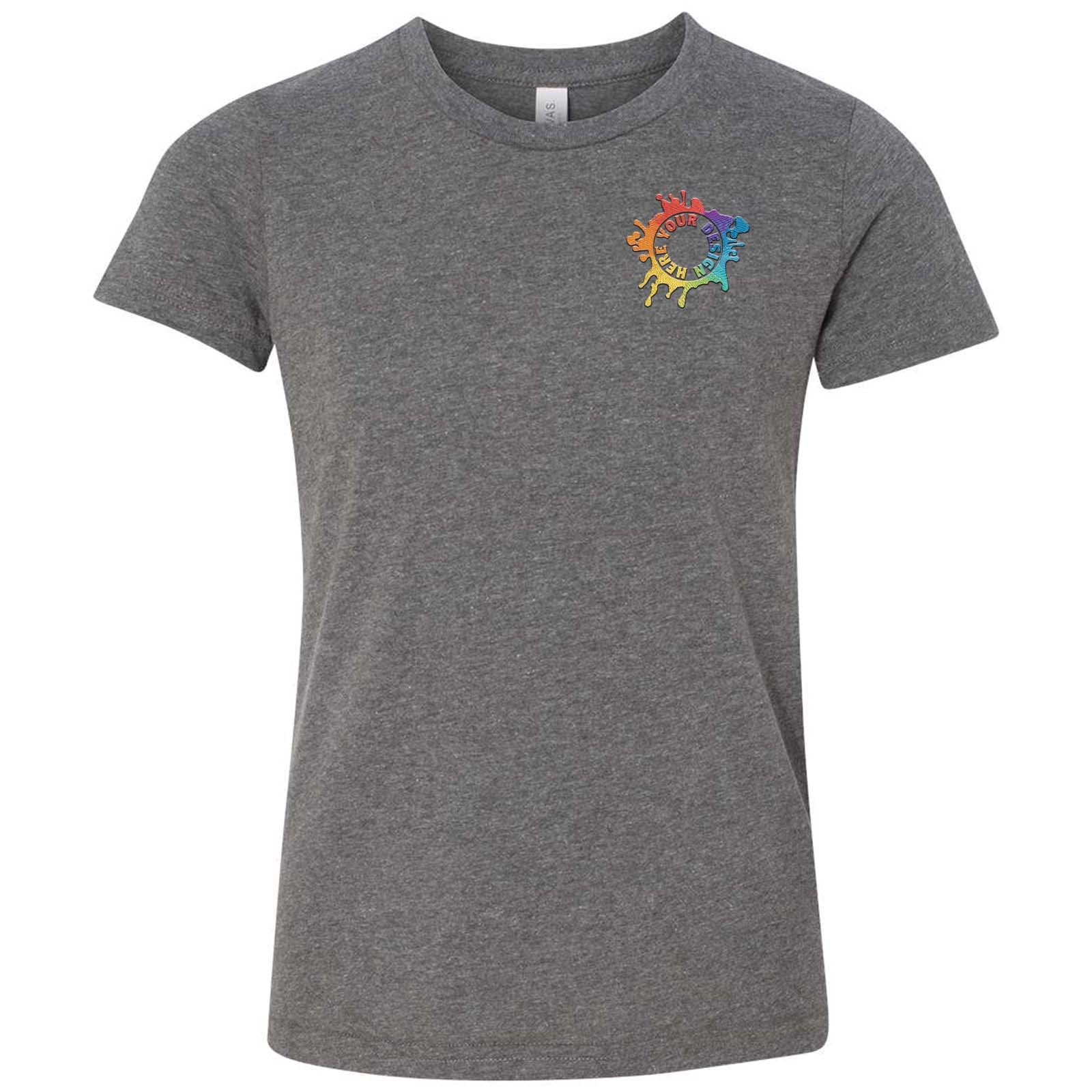 Bella + Canvas Youth Unisex Cotton/Polyester Blend T-Shirt Embroidery - Mato & Hash