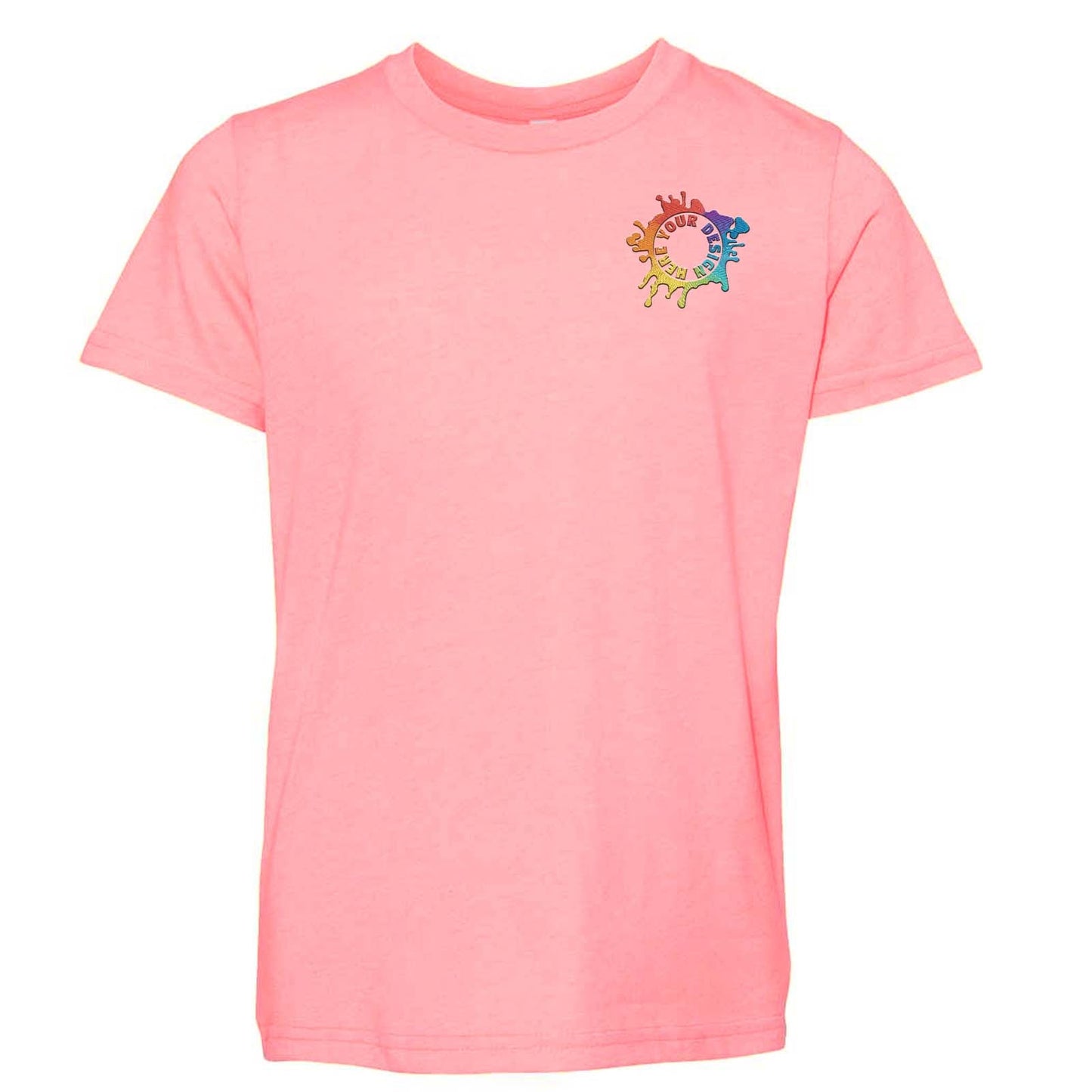 Bella + Canvas Youth Unisex Cotton/Polyester Blend T-Shirt Embroidery - Mato & Hash