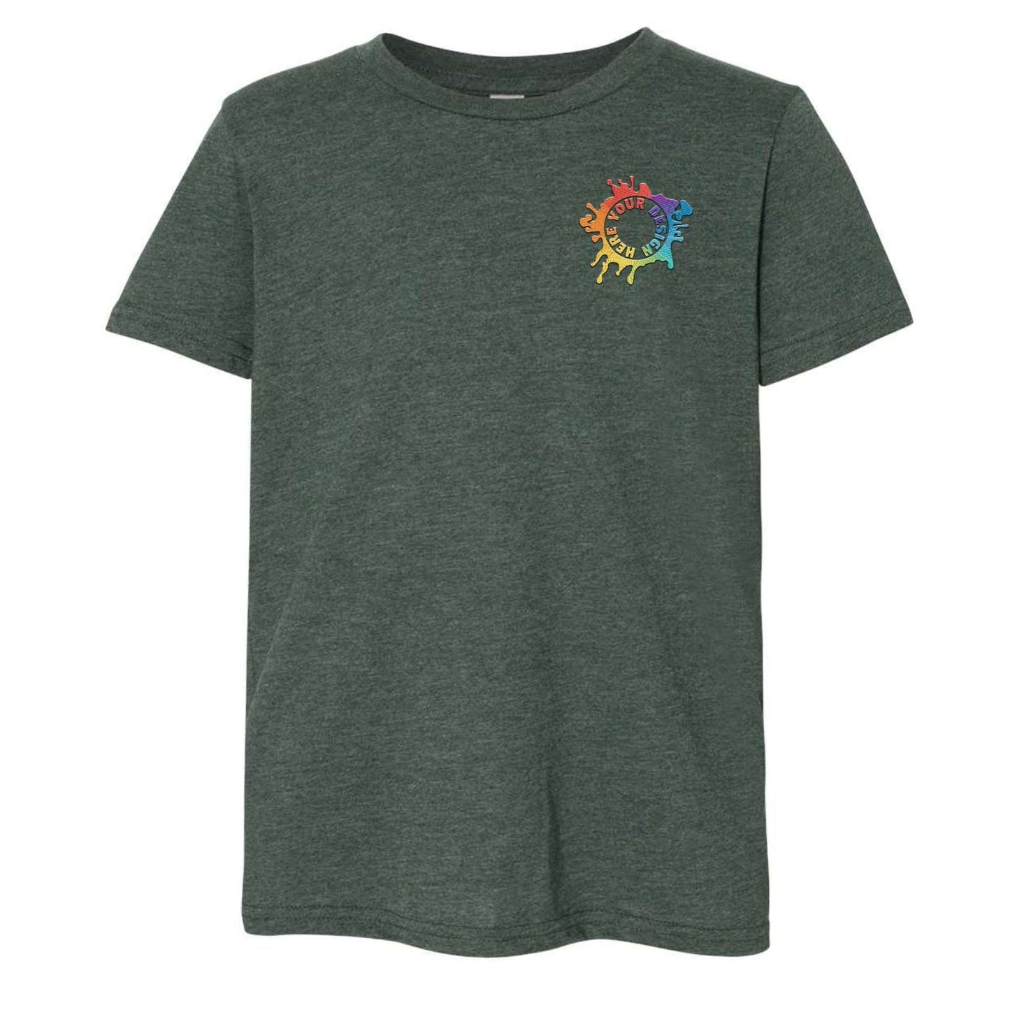 Bella + Canvas Youth Unisex Cotton/Polyester Blend T-Shirt Embroidery - Mato & Hash