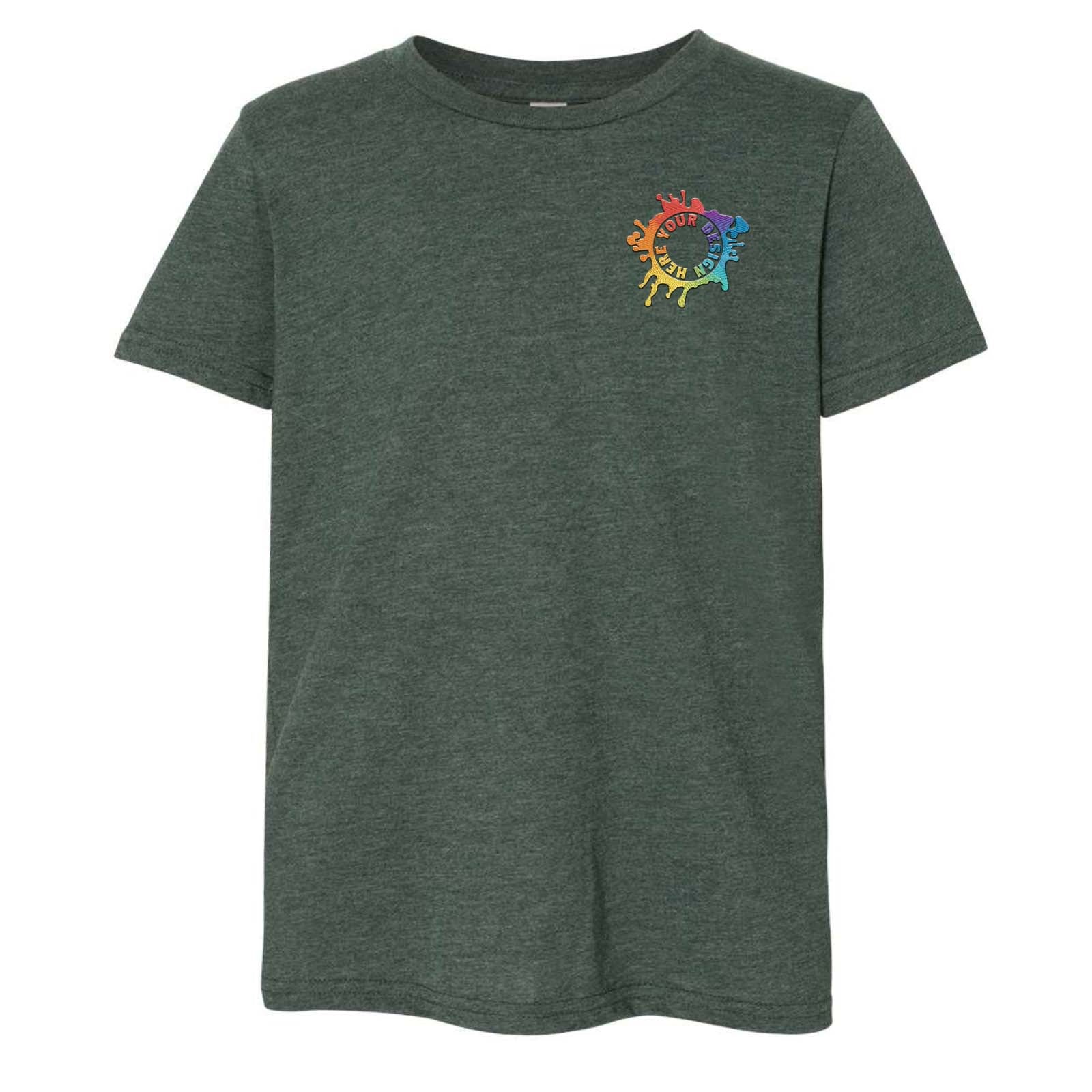 Bella + Canvas Youth Unisex Cotton/Polyester Blend T-Shirt Embroidery - Mato & Hash