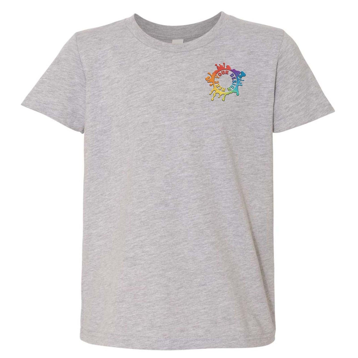 Bella + Canvas Youth Unisex Cotton/Polyester Blend T-Shirt Embroidery - Mato & Hash