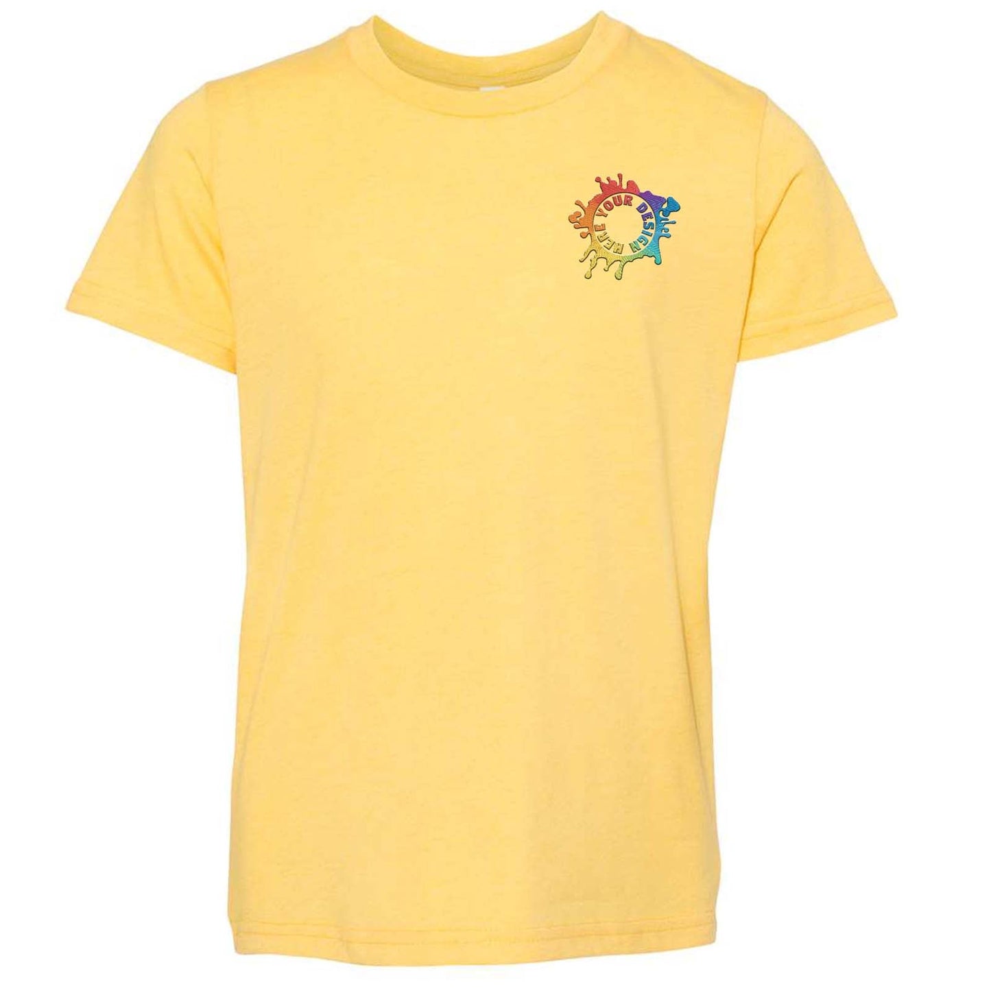 Bella + Canvas Youth Unisex Cotton/Polyester Blend T-Shirt Embroidery - Mato & Hash