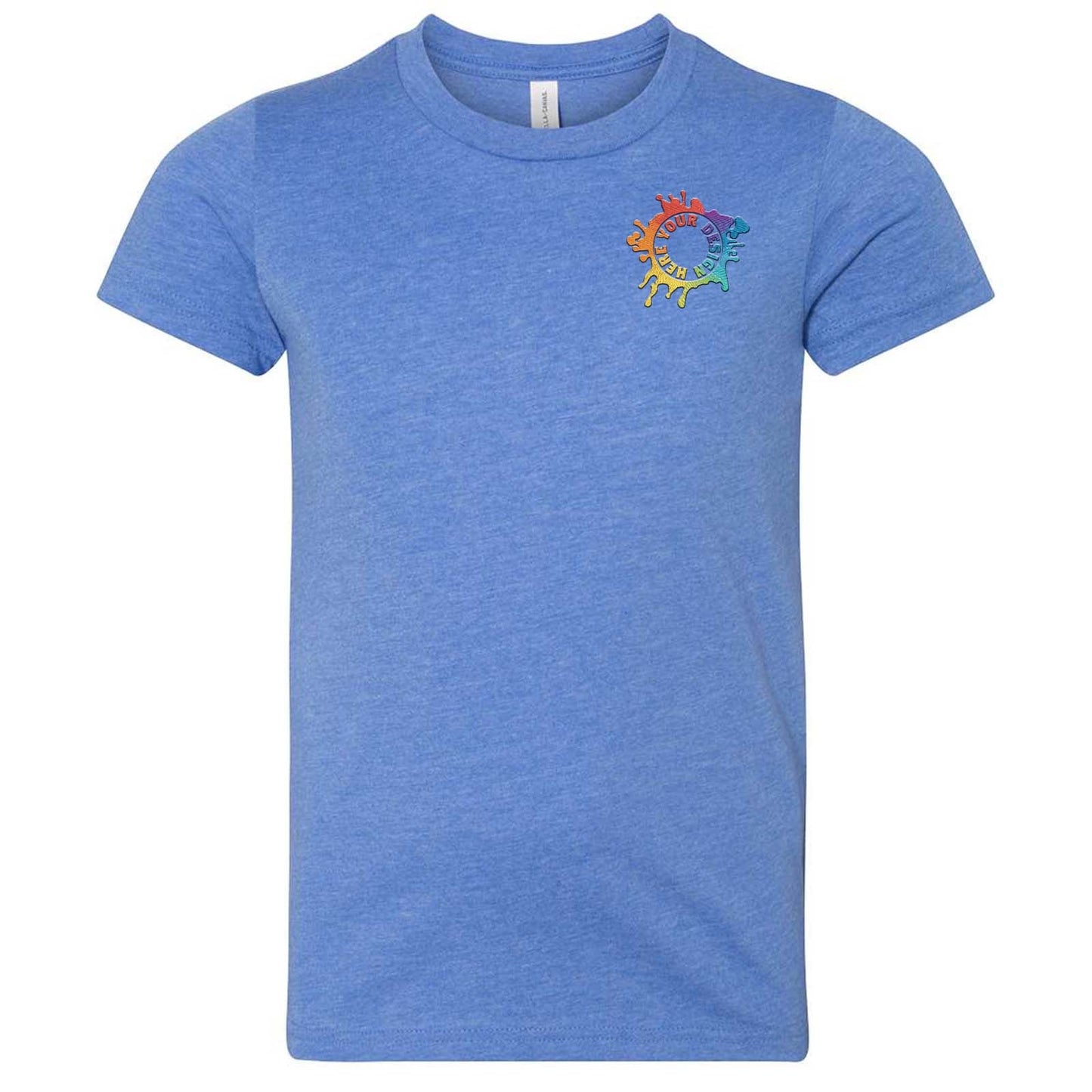 Bella + Canvas Youth Unisex Cotton/Polyester Blend T-Shirt Embroidery - Mato & Hash