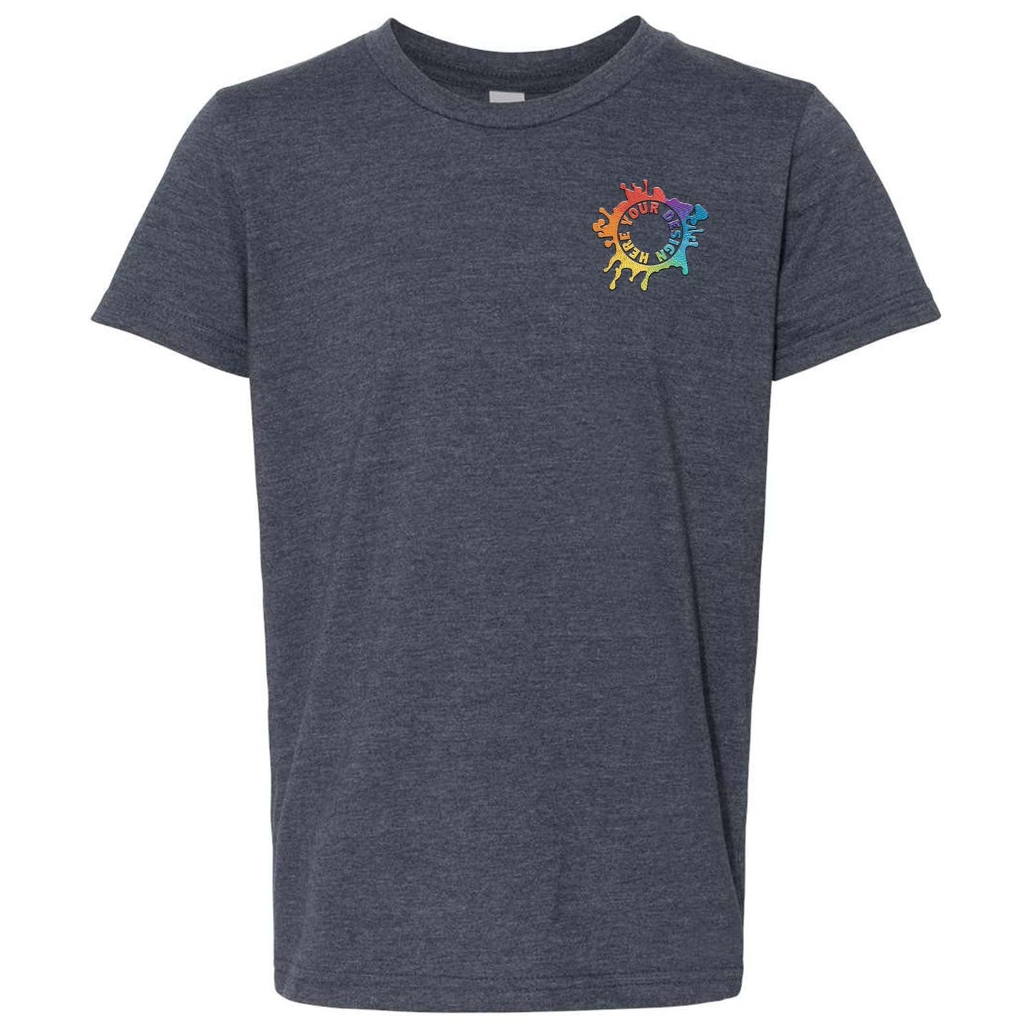 Bella + Canvas Youth Unisex Cotton/Polyester Blend T-Shirt Embroidery - Mato & Hash