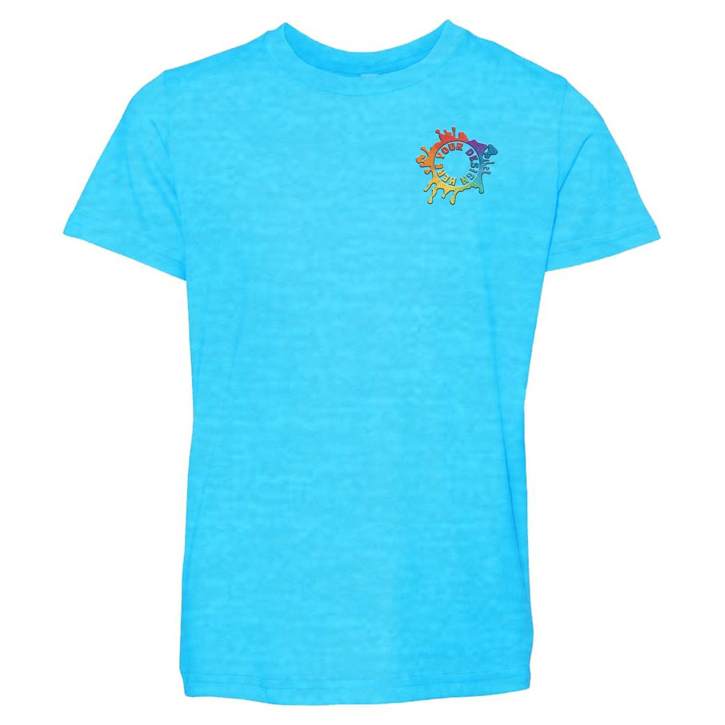 Bella + Canvas Youth Unisex Cotton/Polyester Blend T-Shirt Embroidery - Mato & Hash
