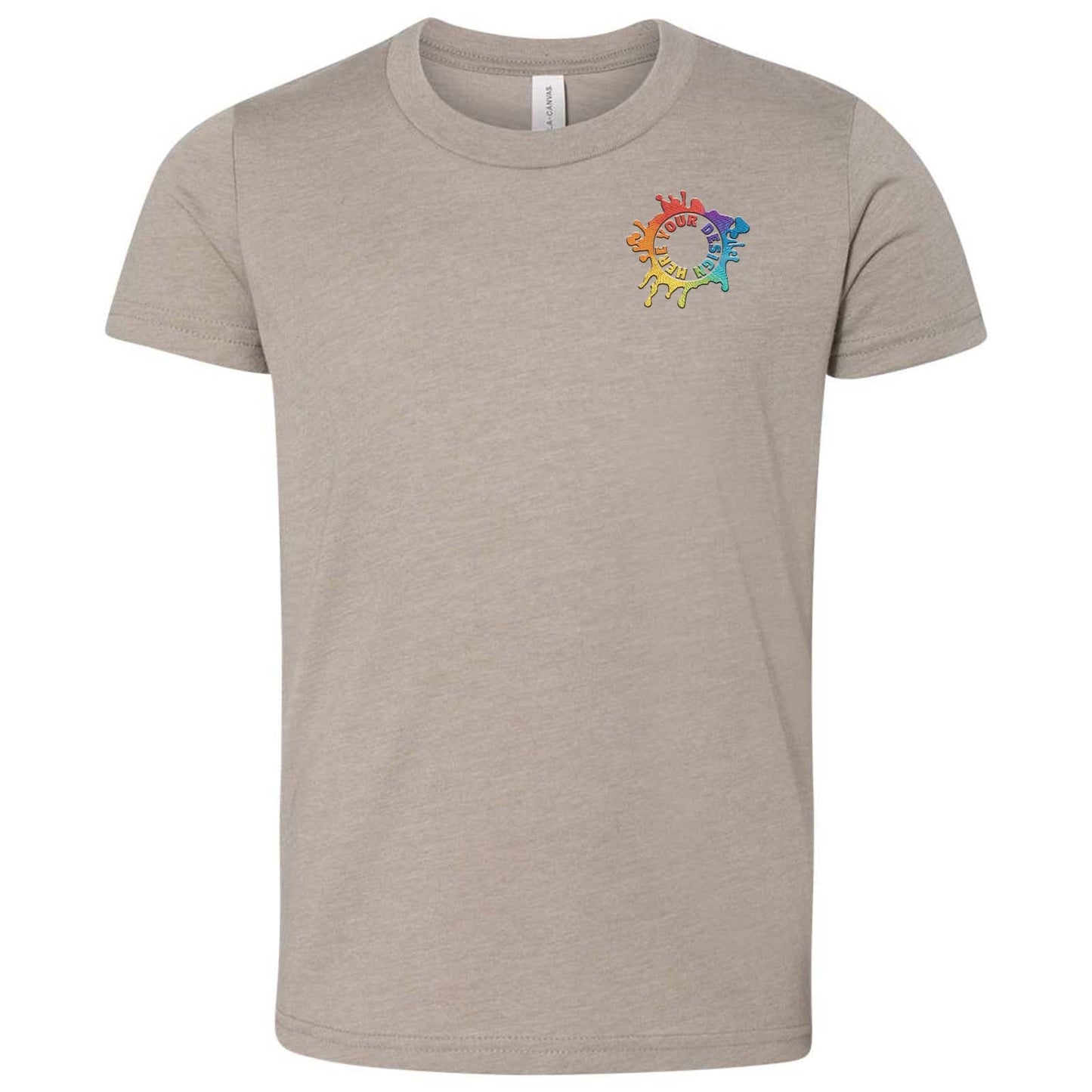 Bella + Canvas Youth Unisex Cotton/Polyester Blend T-Shirt Embroidery - Mato & Hash