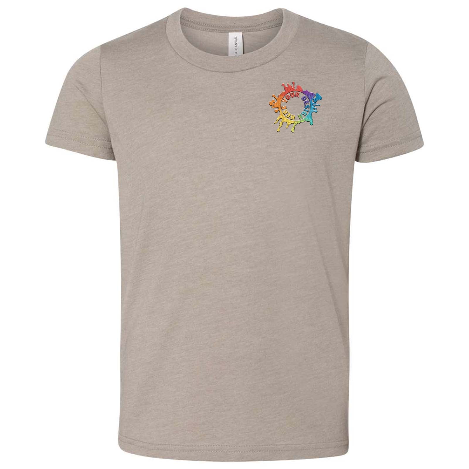 Bella + Canvas Youth Unisex Cotton/Polyester Blend T-Shirt Embroidery - Mato & Hash