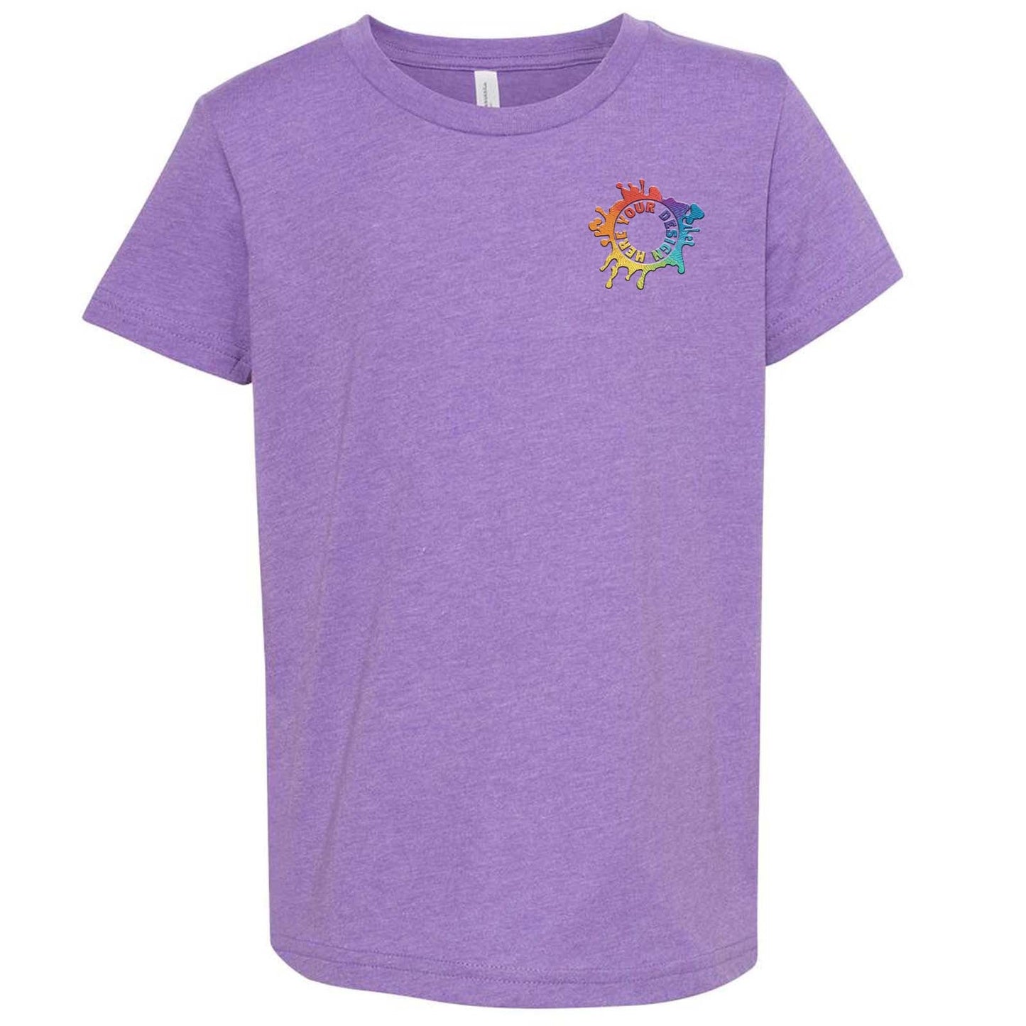 Bella + Canvas Youth Unisex Cotton/Polyester Blend T-Shirt Embroidery - Mato & Hash
