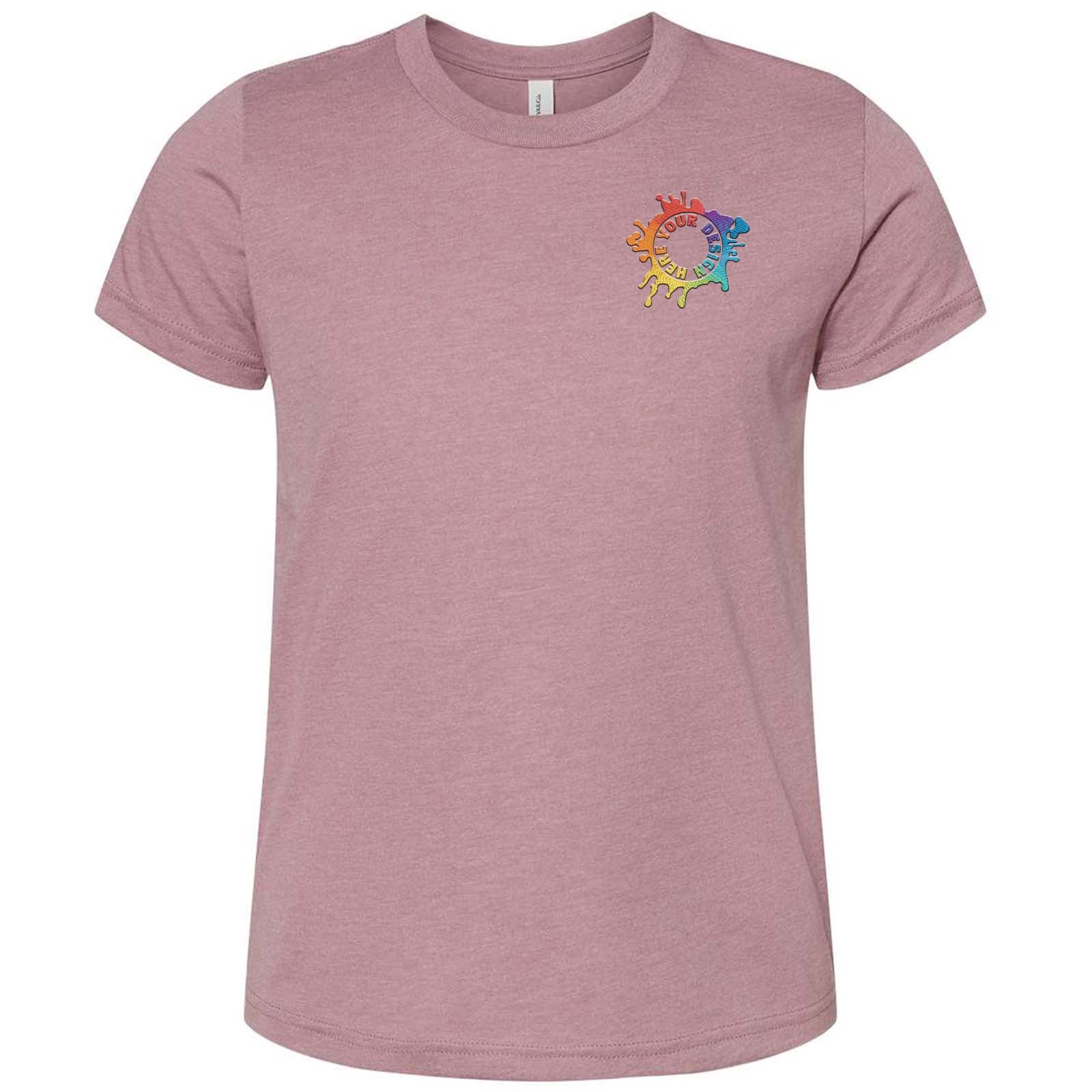 Bella + Canvas Youth Unisex Cotton/Polyester Blend T-Shirt Embroidery - Mato & Hash