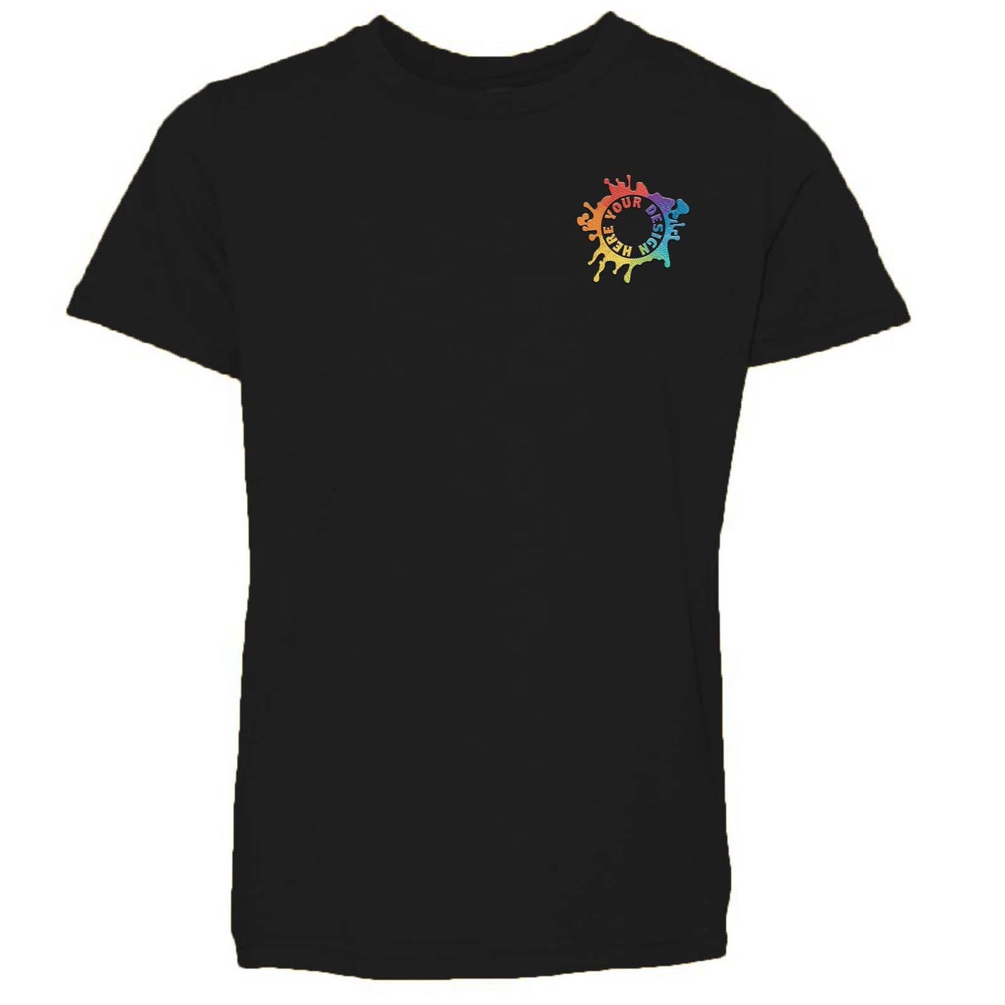 Bella + Canvas Youth Unisex Cotton/Polyester Blend T-Shirt Embroidery - Mato & Hash