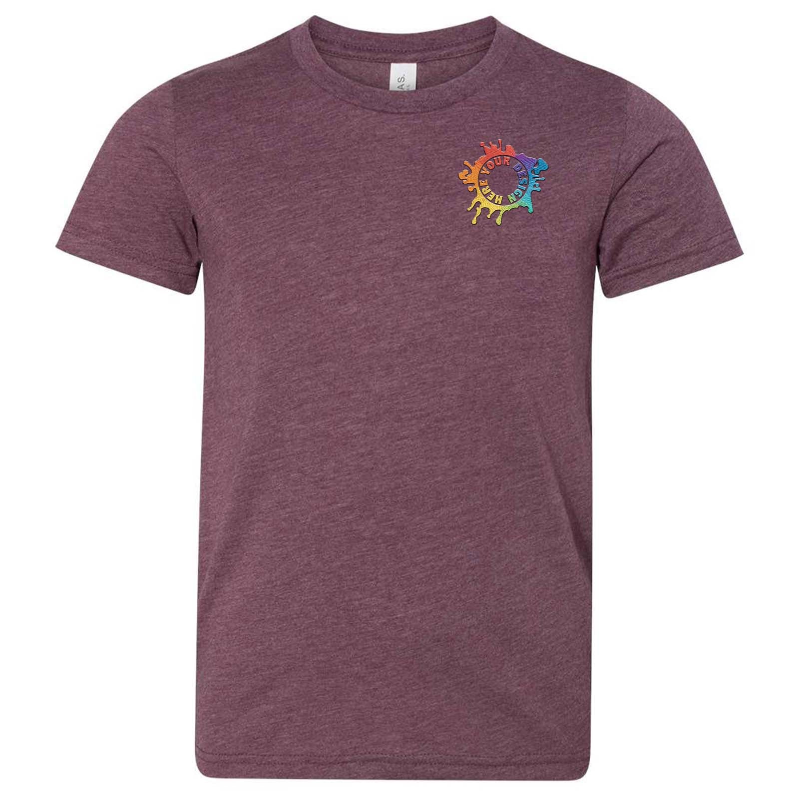 Bella + Canvas Youth Unisex Cotton/Polyester Blend T-Shirt Embroidery - Mato & Hash