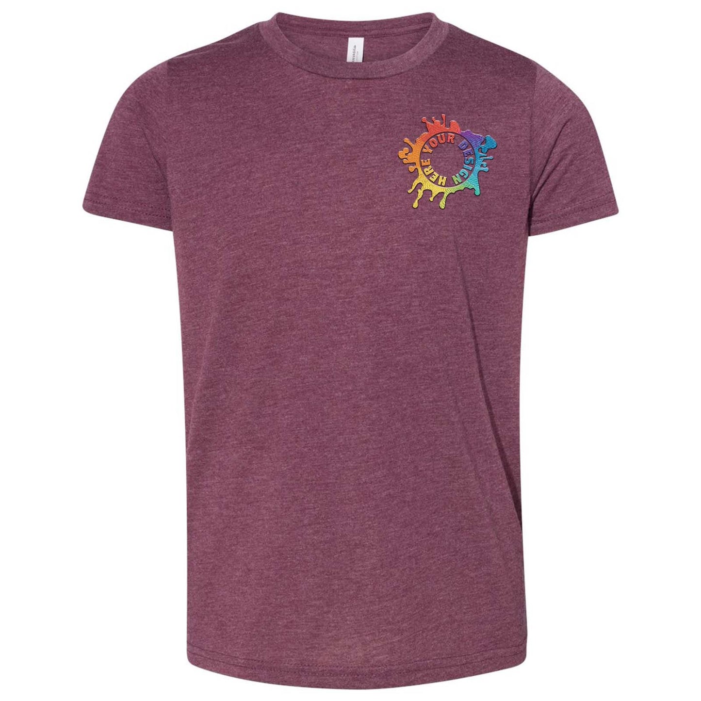 Bella + Canvas Youth Unisex Triblend T-Shirt Embroidery - Mato & Hash