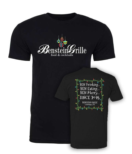 Benstein Grille â€œBen Drinking, Ben Eating, Ben Merryâ€ Christmas Soft Men's T-Shirts - Mato & Hash