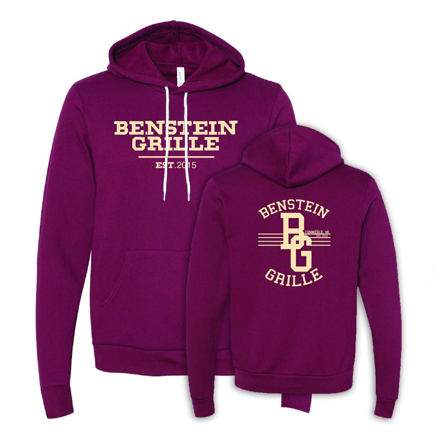 Benstein Grille “Ben Eating, Ben Drinking Ben Serving” Cozy Hoodie EST. W/BG Diner Design - Mato & Hash