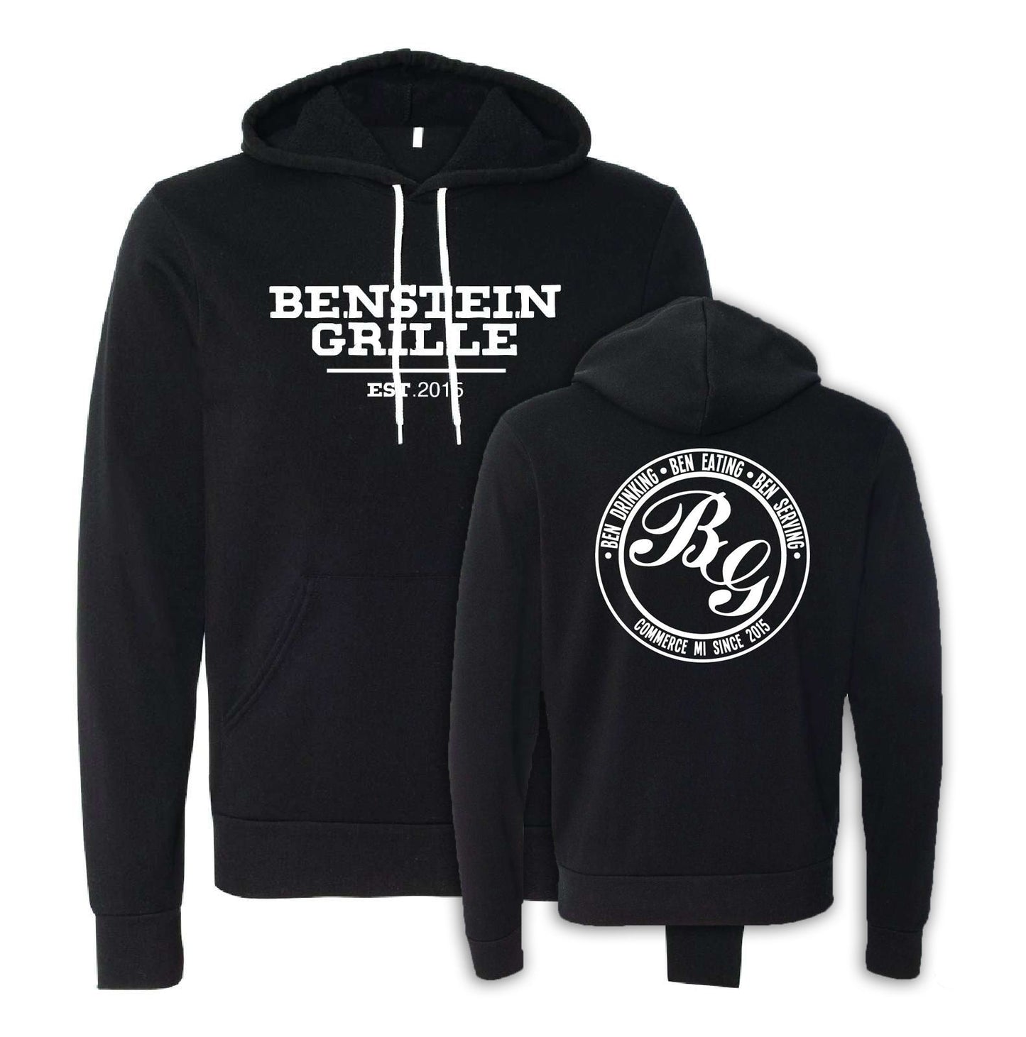 Benstein Grille “Ben Eating, Ben Drinking Ben Serving” Cozy Hoodie EST. W/Circle Design - Mato & Hash