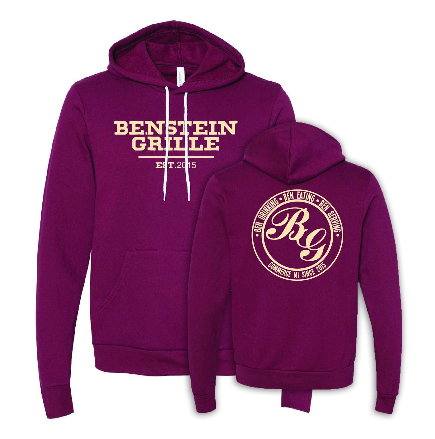 Benstein Grille “Ben Eating, Ben Drinking Ben Serving” Cozy Hoodie EST. W/Circle Design - Mato & Hash