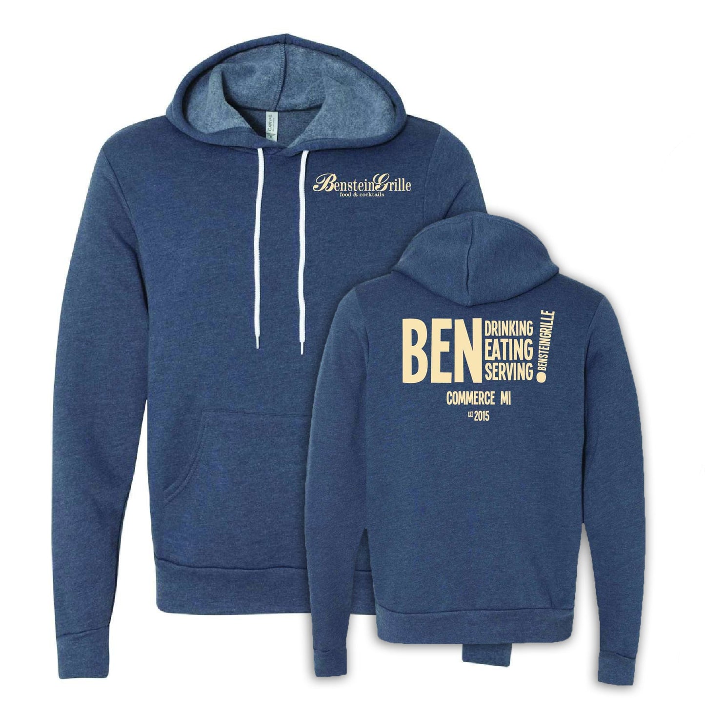 Benstein Grille “Ben Eating, Ben Drinking, Ben Serving” Cozy Hoodie Left Chest BG W/BEN Design - Mato & Hash
