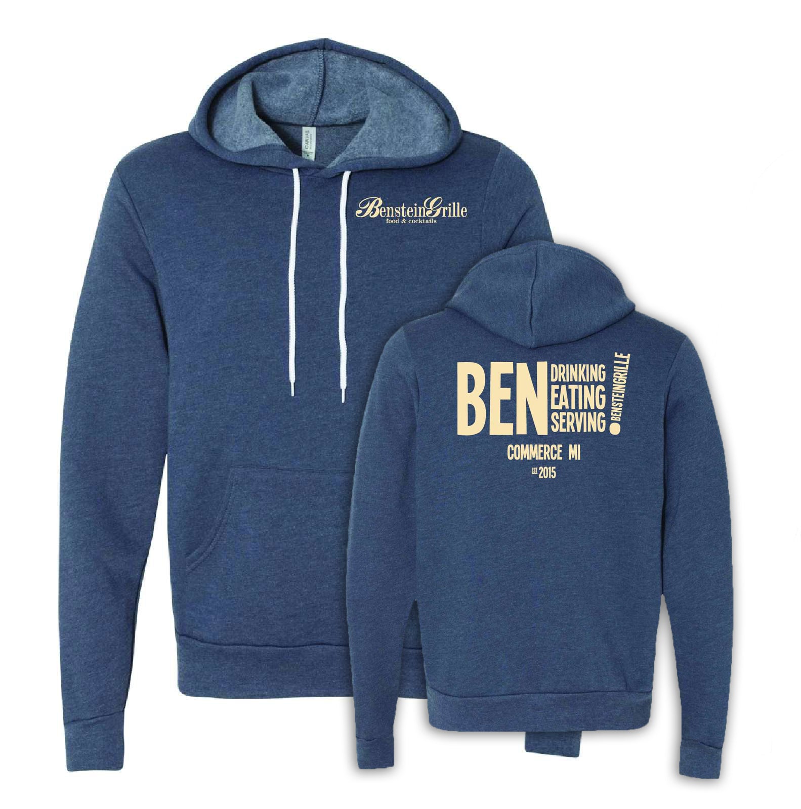 Benstein Grille “Ben Eating, Ben Drinking, Ben Serving” Cozy Hoodie Left Chest BG W/BEN Design - Mato & Hash