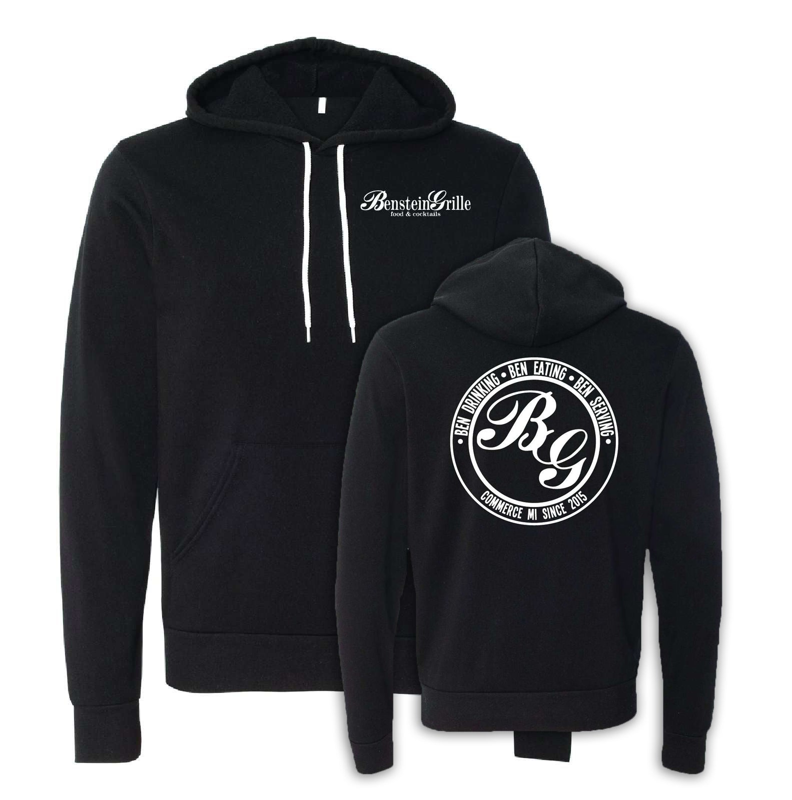 Benstein Grille “Ben Eating, Ben Drinking Ben Serving” Cozy Hoodie Left Chest BG W/Circle Design - Mato & Hash