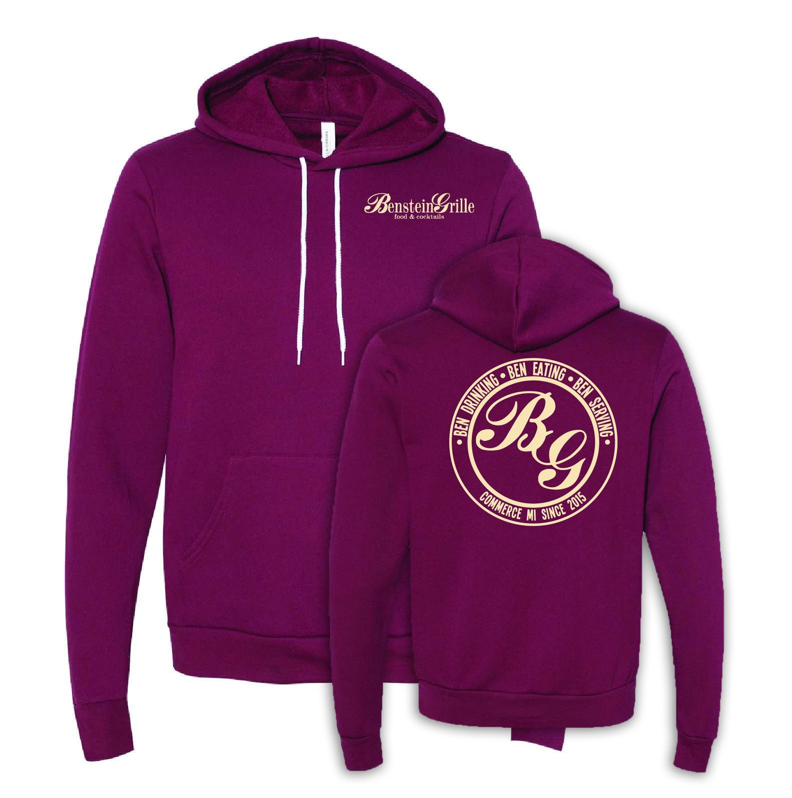 Benstein Grille “Ben Eating, Ben Drinking Ben Serving” Cozy Hoodie Left Chest BG W/Circle Design - Mato & Hash