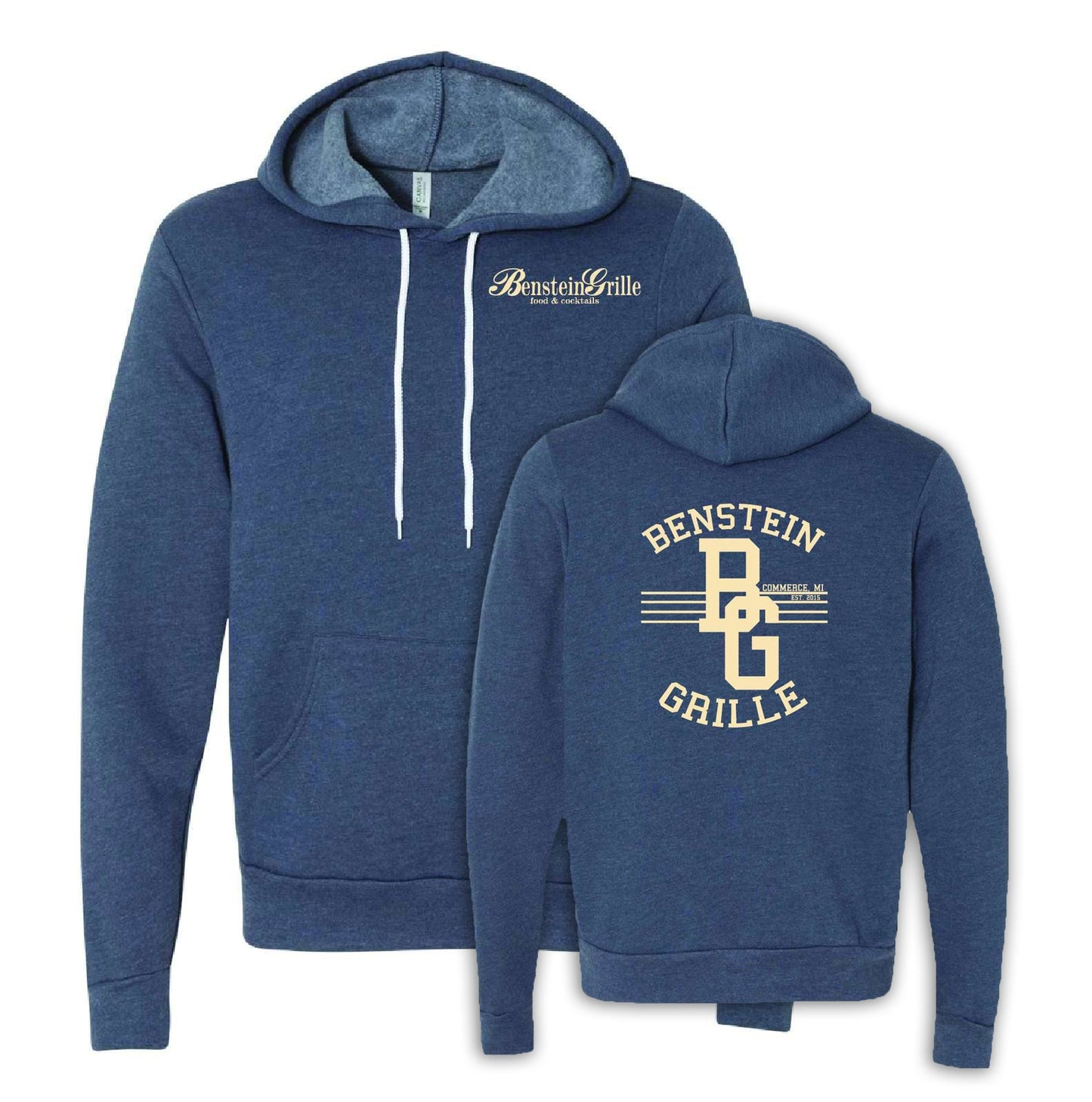 Benstein Grille “Ben Eating, Ben Drinking Ben Serving” Cozy Hoodie Left Chest BG W/Diner Design - Mato & Hash